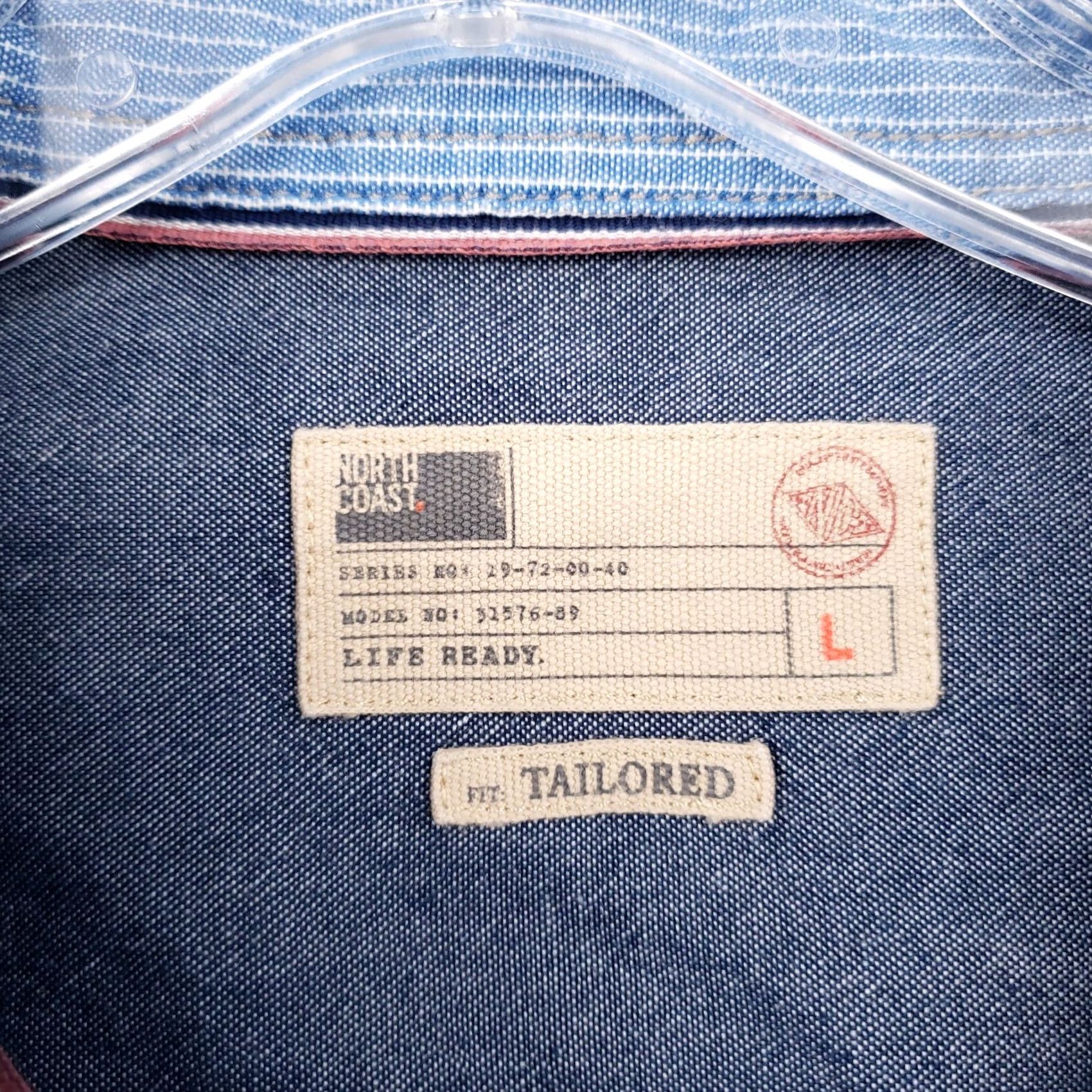 Vintage North Coast Button Up Shirt Mens L Large Blue Tailored Fit Long Sleeve Striped Size US L / EU 52-54 / 3 - 5 Thumbnail