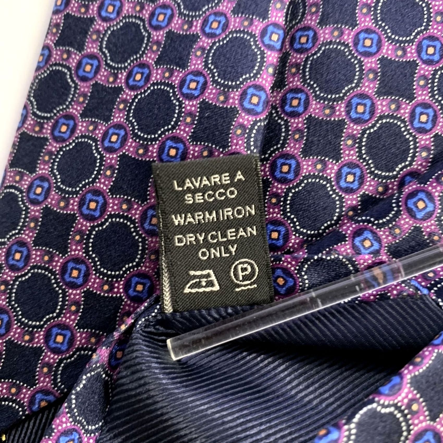 Ermenegildo Zegna ERMENEGILDO ZEGNA Purple Navy Silk Tie One Size Mens Size ONE SIZE - 4 Thumbnail