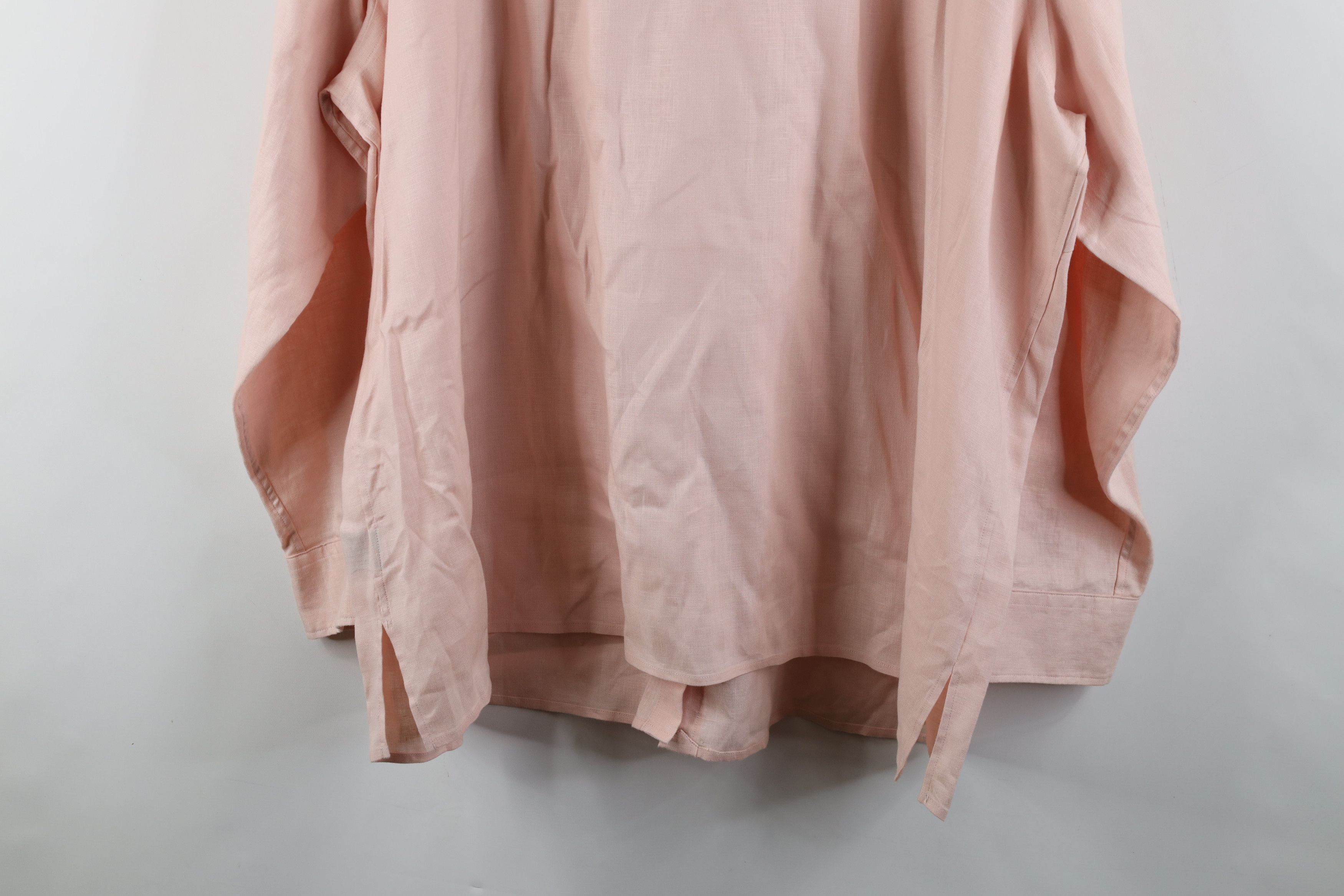 Ralph Lauren × Vintage Vintage 90s Ralph Lauren Linen Collared Button Shirt Pink Size 3XL / US 20-22 - 13 Thumbnail