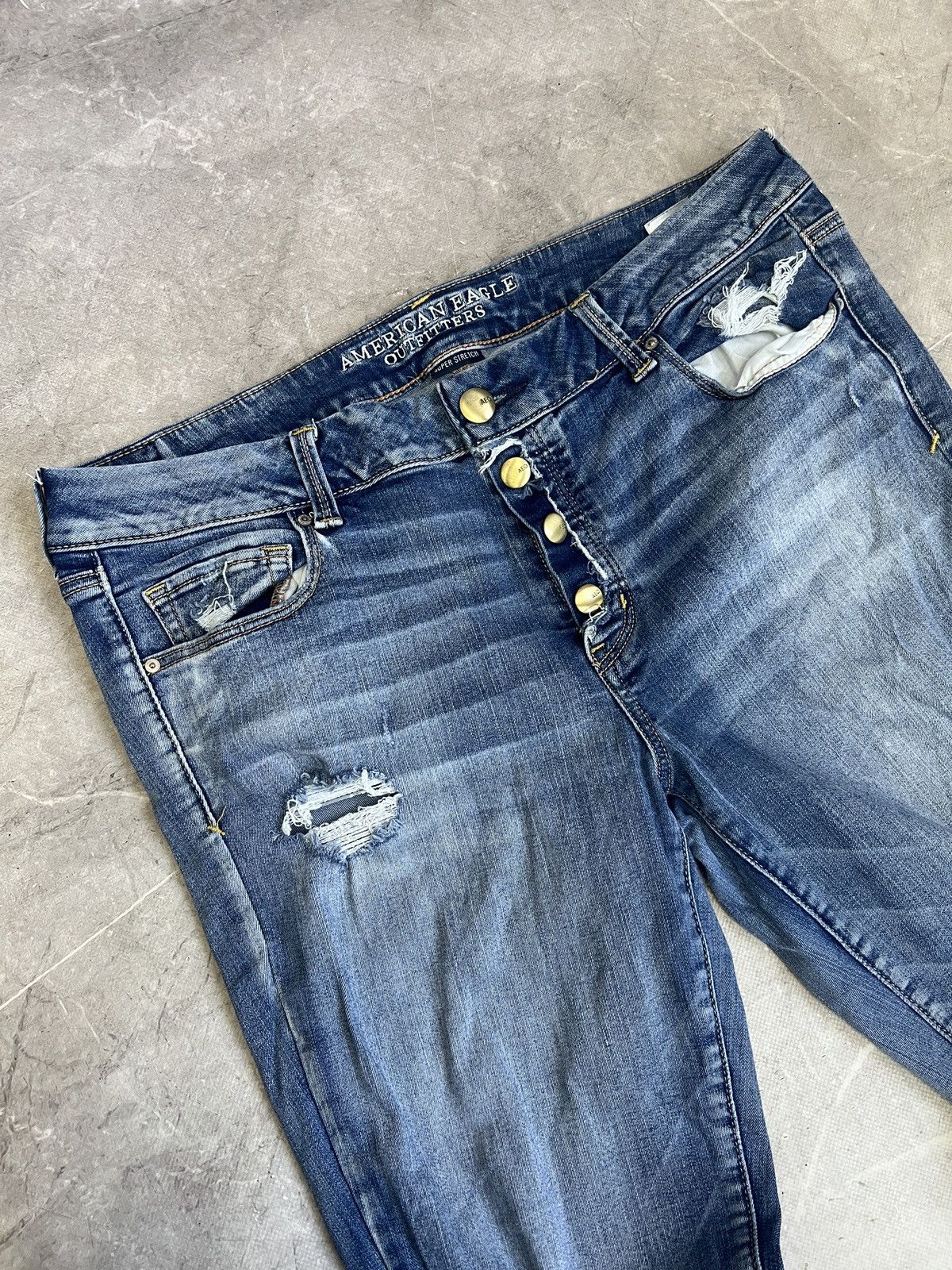 Junya Watanabe Denim distressed flared y2k jeans hype junya watanabe style Size US 35 - 5 Thumbnail