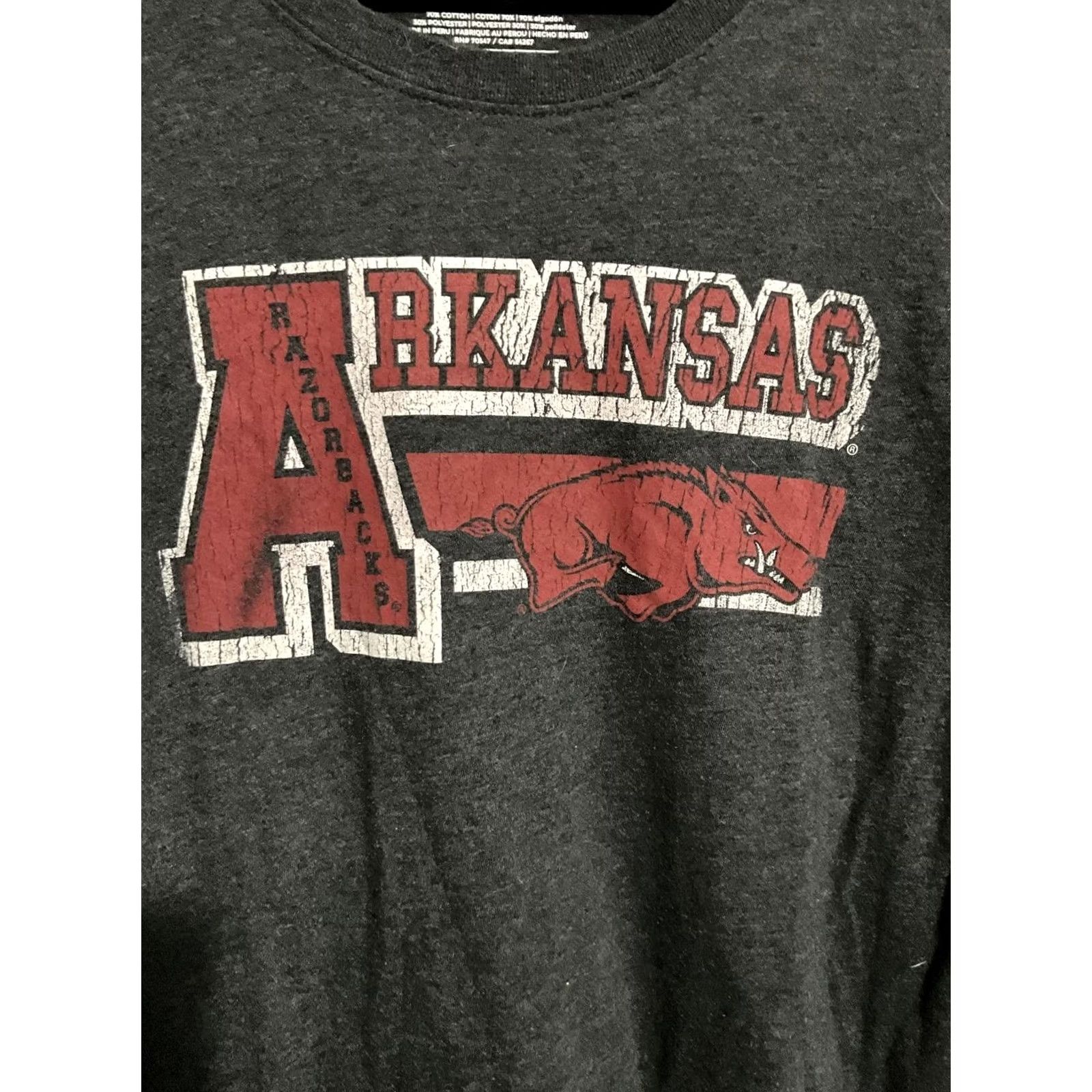 47 47 Brand Razorbacks Graphic T-Shirt Men L Black Crew Neck Cotton Polyester Sports Shirt Size US L / EU 52-54 / 3 - 3 Thumbnail