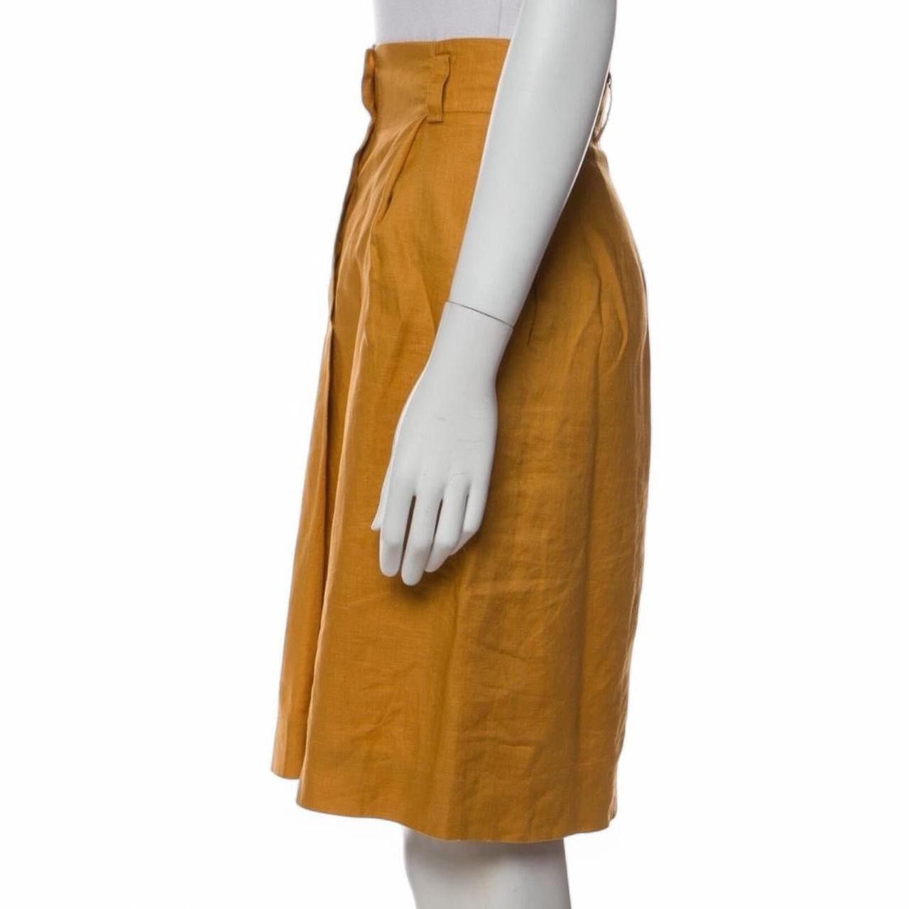 Dior Christian Dior Vintage early 80’s Mustard Yellow Linen Skirt Size 28" / US 6 / IT 42 - 5 Thumbnail
