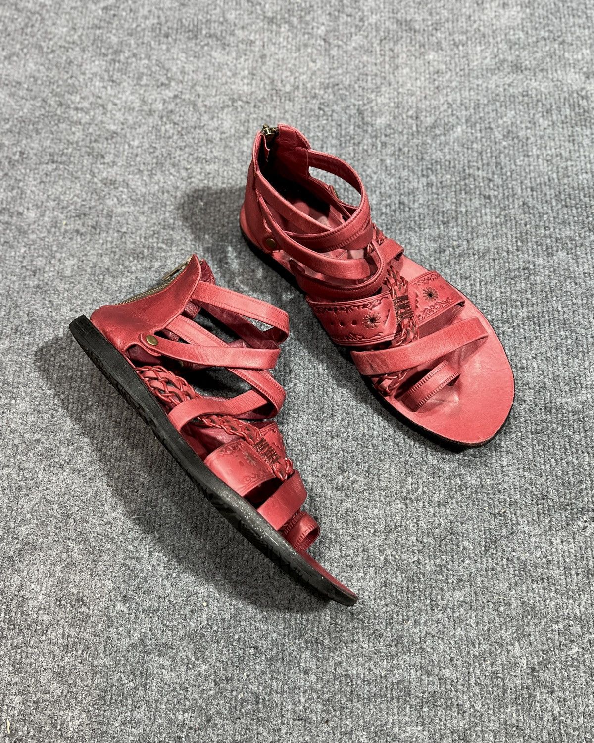 Alfredo Bannister Alfredo Bannister Red Leather Sandal Size US 9 / EU 42 - 5 Thumbnail