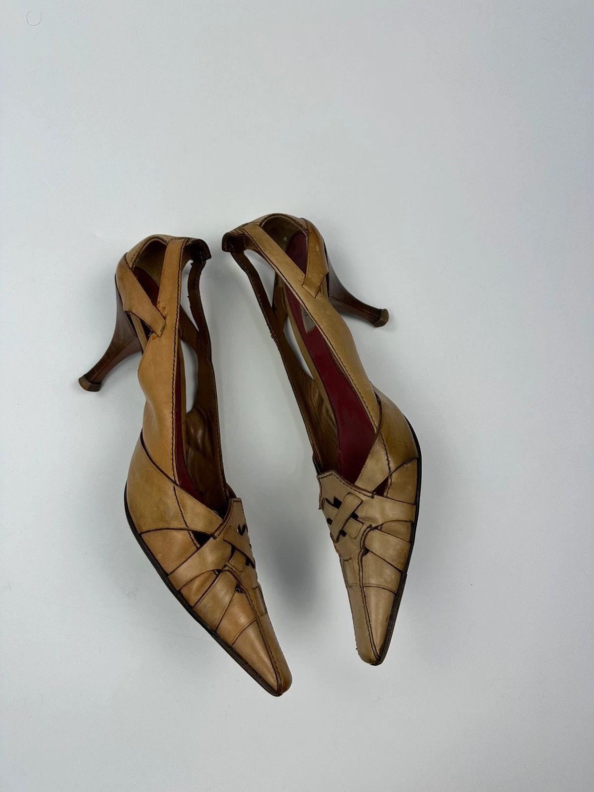 Prada Prada Milano Beige Leather Pumps Heels Pointy Toe Size US 6 / IT 36 - 4 Thumbnail