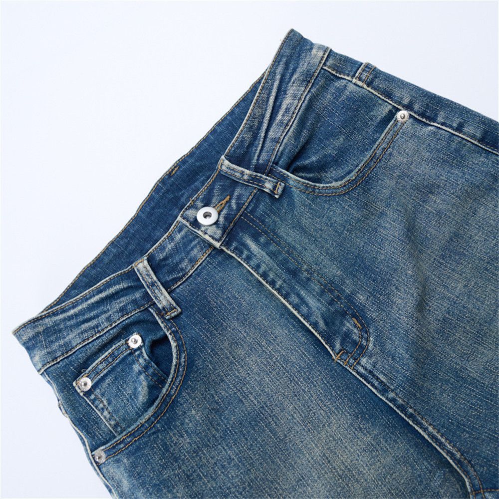 Vintage Retro washed distressed straight loose men's flared jeans Size US 32 / EU 48 - 3 Thumbnail