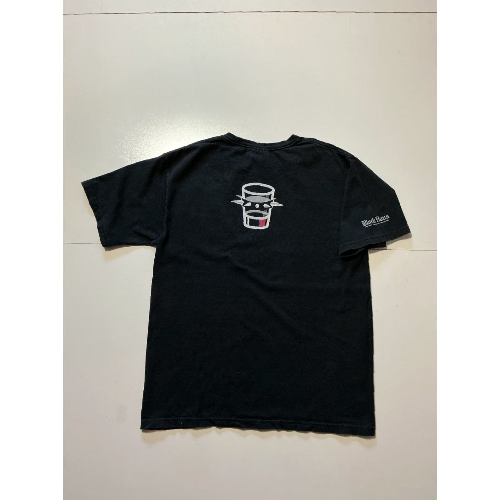 Hanes VINTAGE Hanes Black T-Shirt Haus Rules Always Drink Responsibly Liquor Alcohol Spiked Drink M Mens Black T-Shirt Size US M / EU 48-50 / 2 - 2 Thumbnail