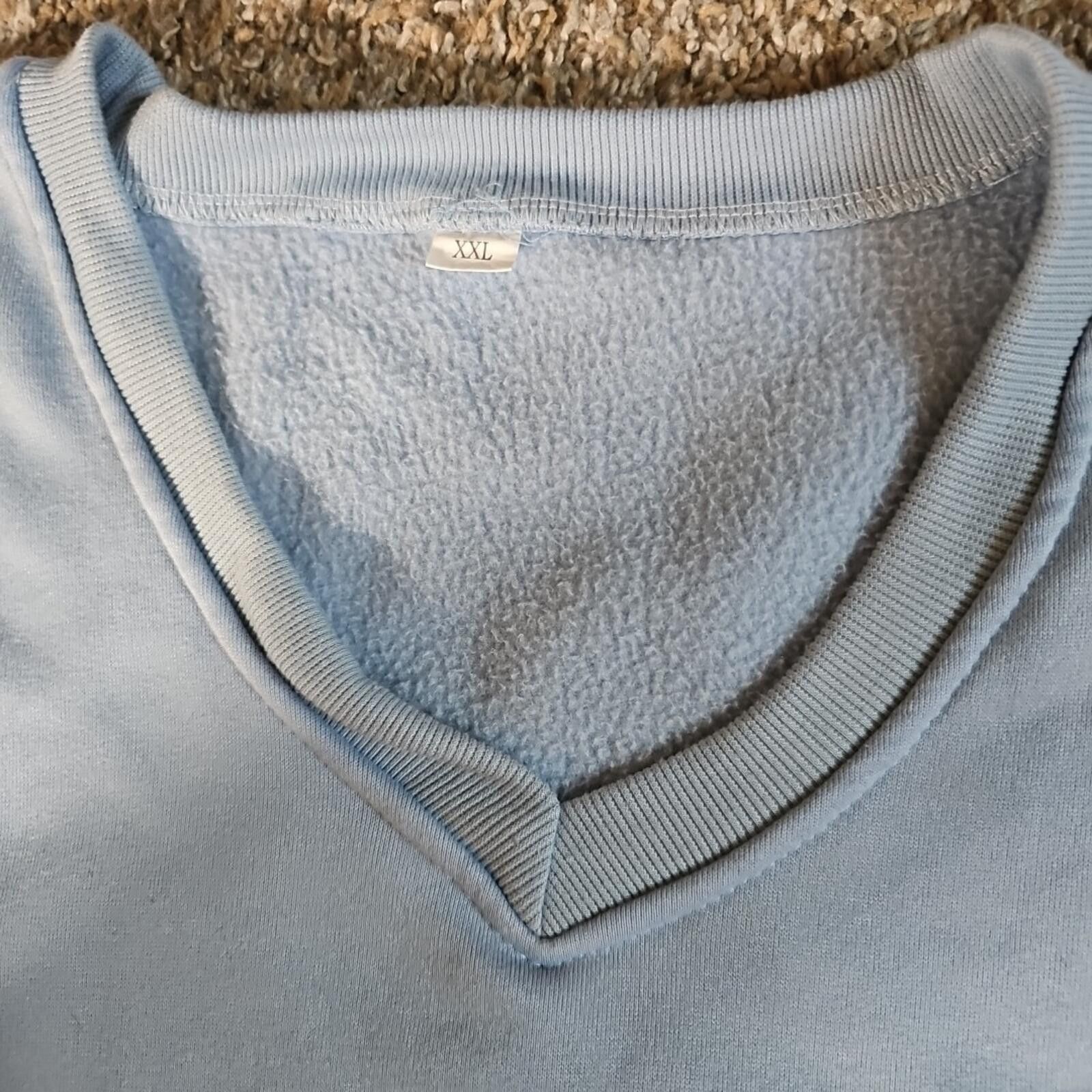 The Unbranded Brand Soft Blue Vneck Sweater XXL Size XXL / US 16-18 / IT 52-54 - 2 Thumbnail