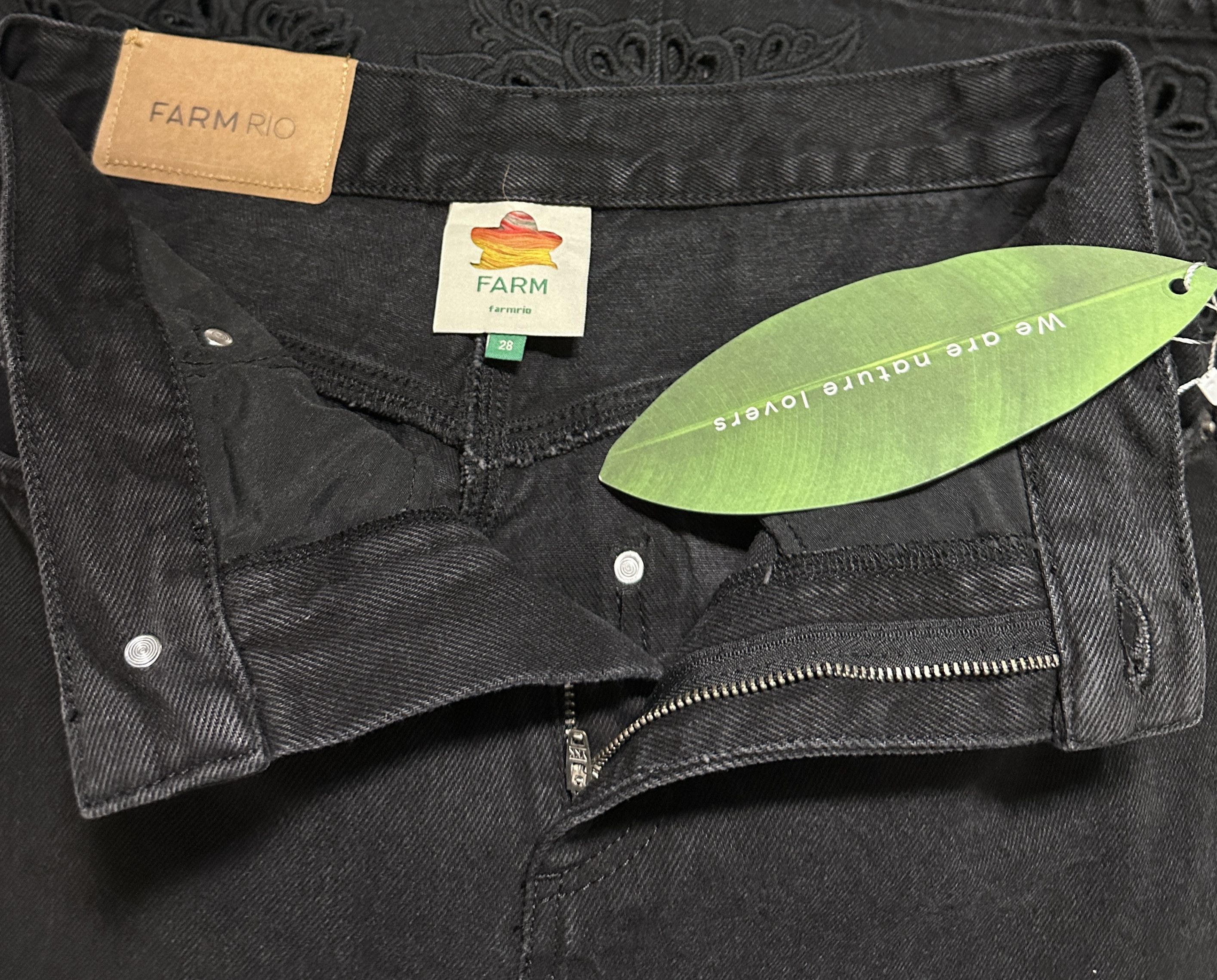 Farm Rio Black denim skirt Size 28" / US 6 / IT 42 - 6 Thumbnail