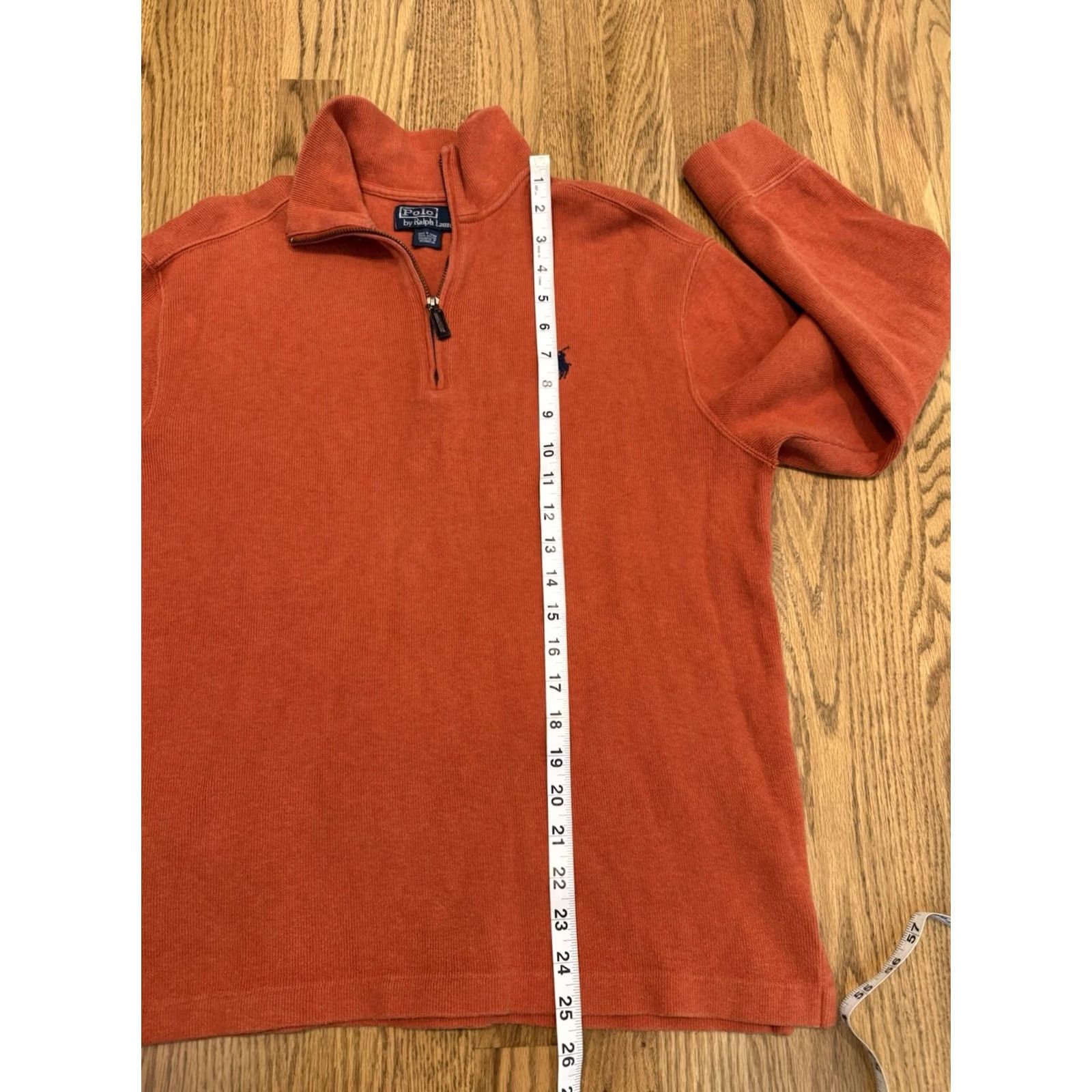 Polo Ralph Lauren Polo Ralph Lauren Orange 1/4 Zip Pullover Sweater Mens S Cotton Knit Casual Size US S / EU 44-46 / 1 - 5 Thumbnail