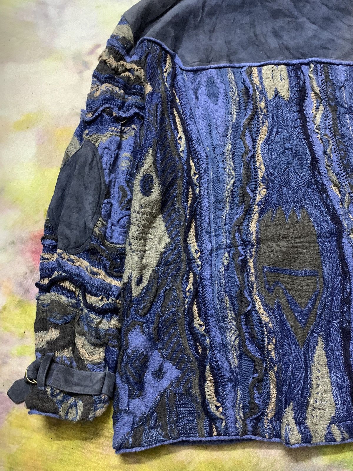 Coogi Vintage COOGI Wool Knitted Leather Oversized Size US L / EU 52-54 / 3 - 15 Thumbnail