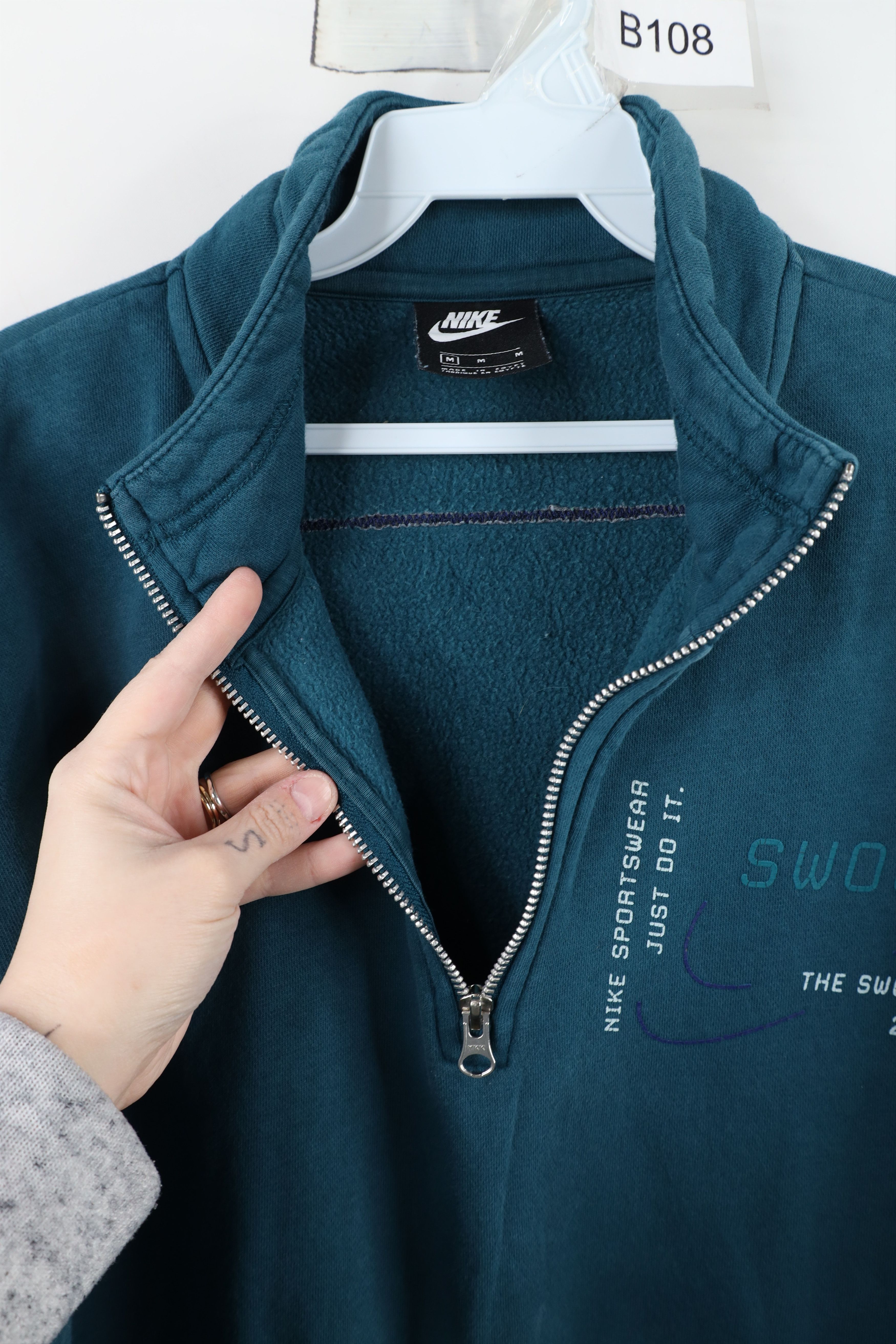 Nike × Vintage Vintage Y2K Nike Sportswear Swoosh Half Zip Sweatshirt Size US M / EU 48-50 / 2 - 9 Thumbnail