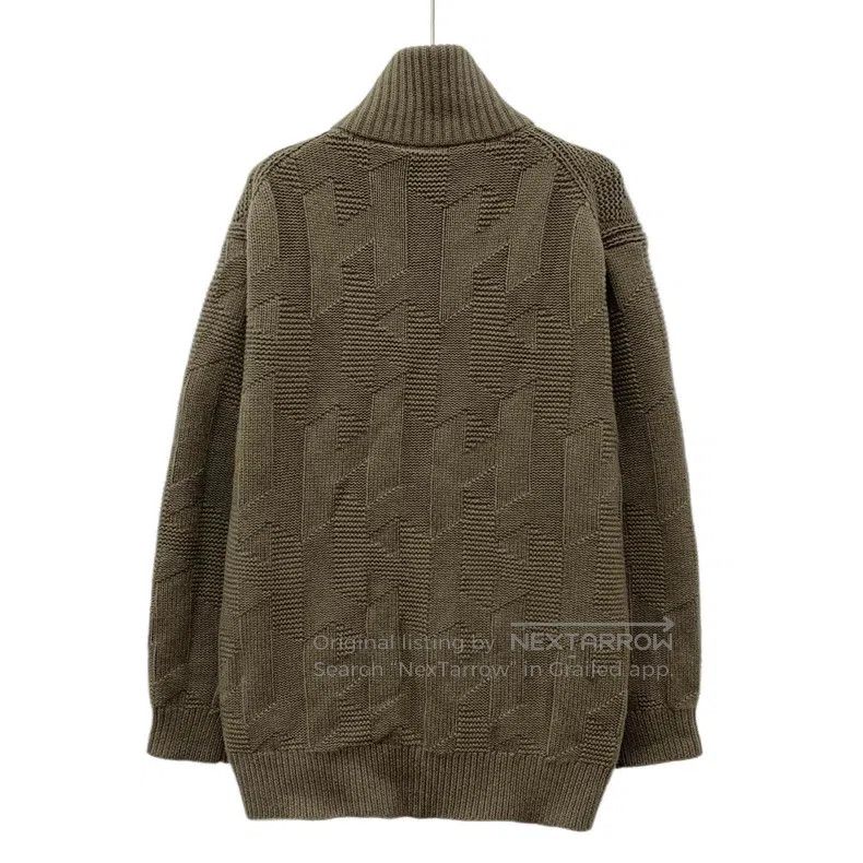 Hermes Hermes Caramel textured jacquard wool zip-up long sleeve k Size XXS / US 00 / IT 34 - 2 Thumbnail