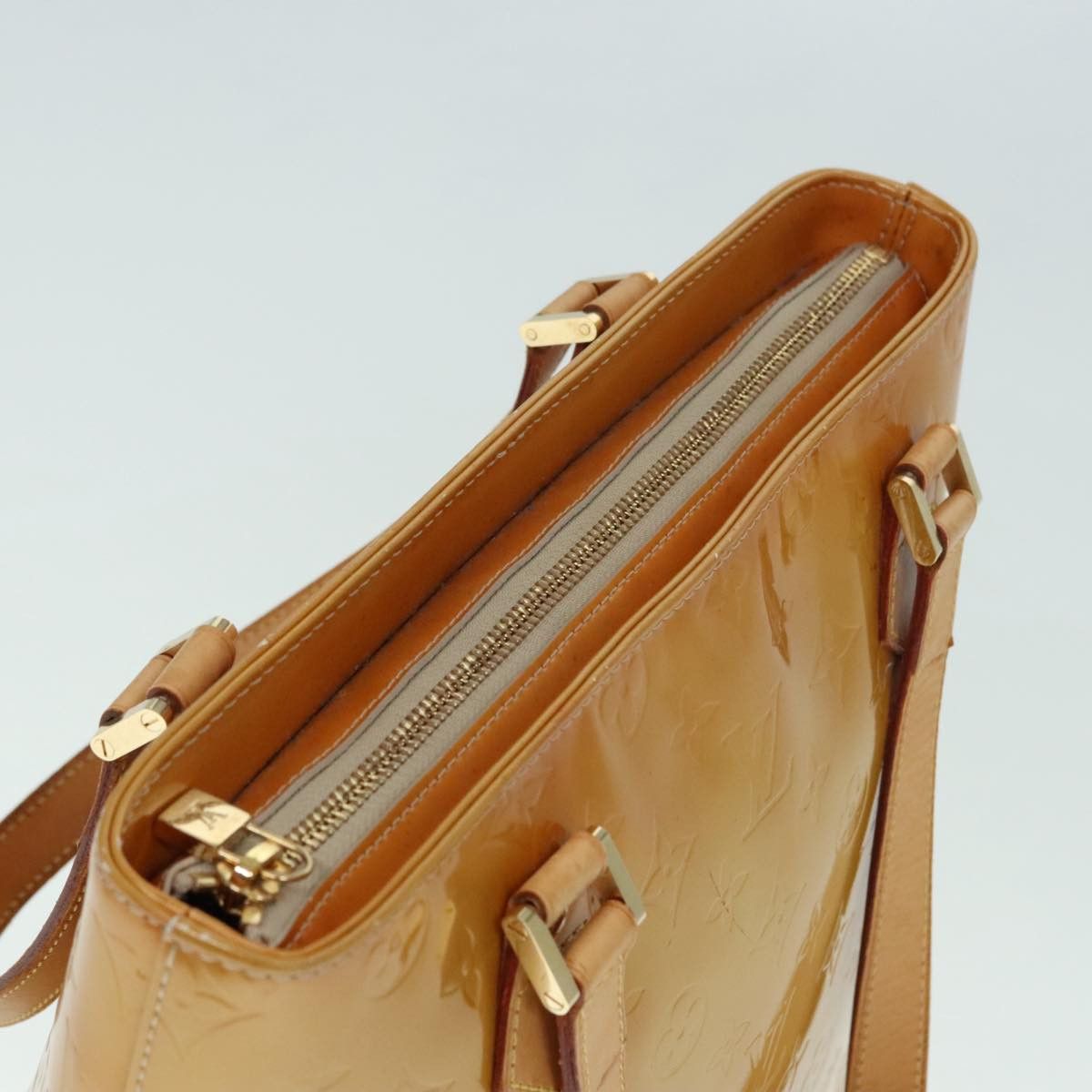 Louis Vuitton LOUIS VUITTON Monogram Vernis Houston Hand Bag Beige M91004 Size ONE SIZE - 6 Thumbnail