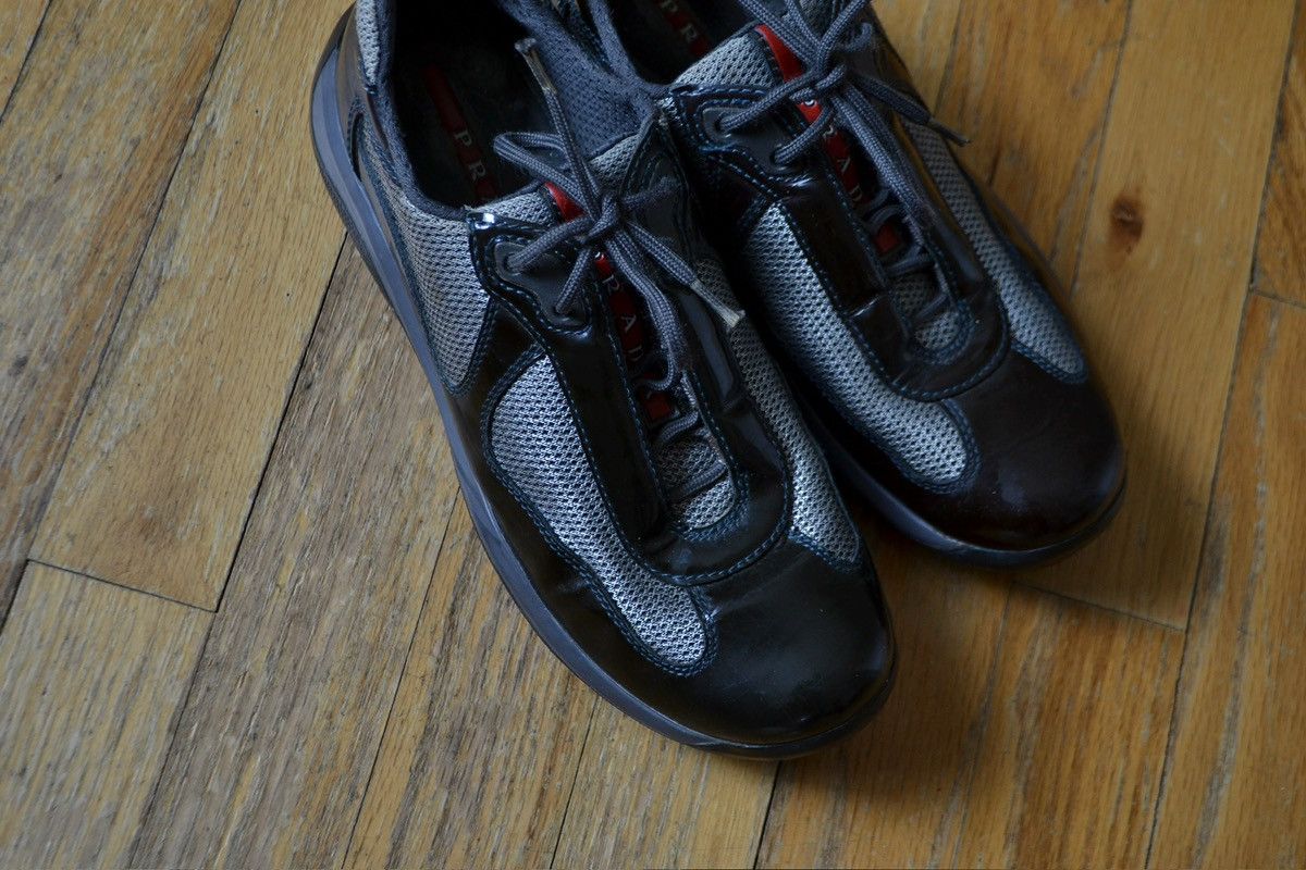 Prada 2000s Patent Leather America’s Cup Sneakers Size US 7 / IT 37 - 2 Thumbnail