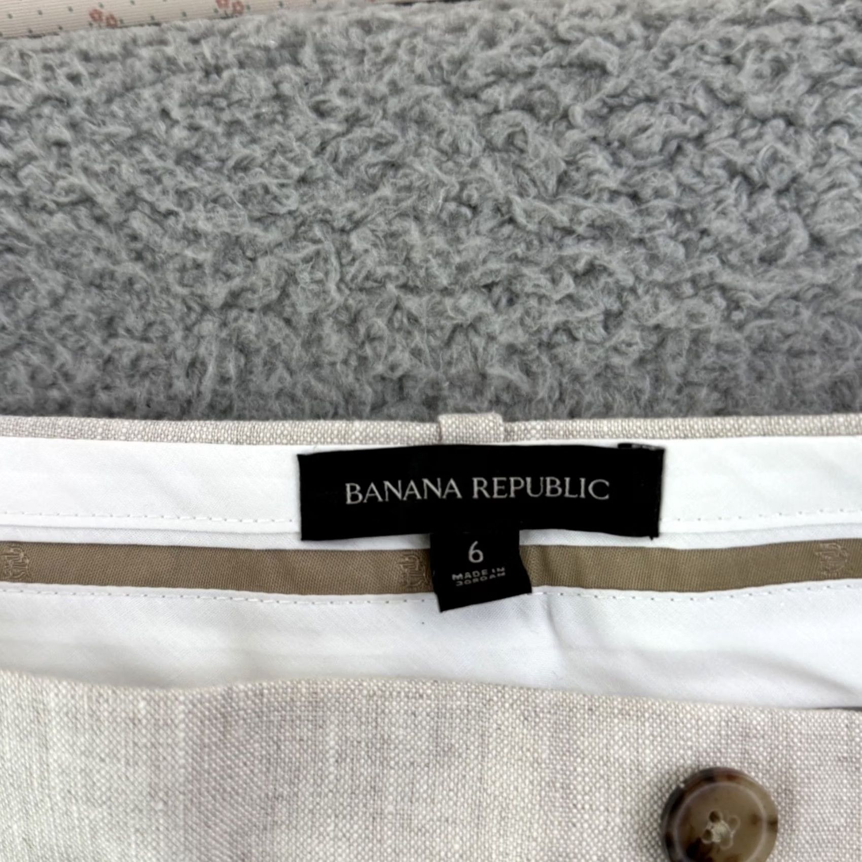 Banana Republic Banana Republic Pants Womens 2 Red Trouser Ivory Linen High Waist Pleated Wide Leg Size 26" / US 2 / IT 38 - 6 Thumbnail