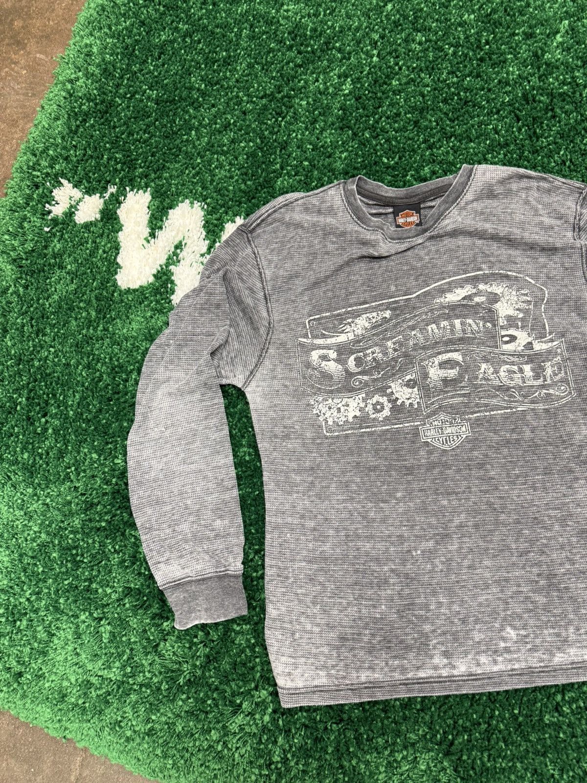 Harley Davidson × Vintage Vintage Harley Davidson Screaming Eagle Grey Thermal Tee XL Size US XL / EU 56 / 4 - 2 Thumbnail