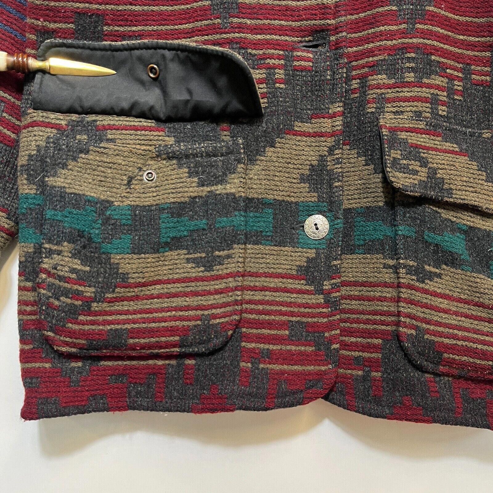 L.L. Bean × Vintage Vintage 90s L.L.Bean Aztec Print Heavy Wool Jacket Size 46/L Size L / US 10 / IT 46 - 8 Thumbnail