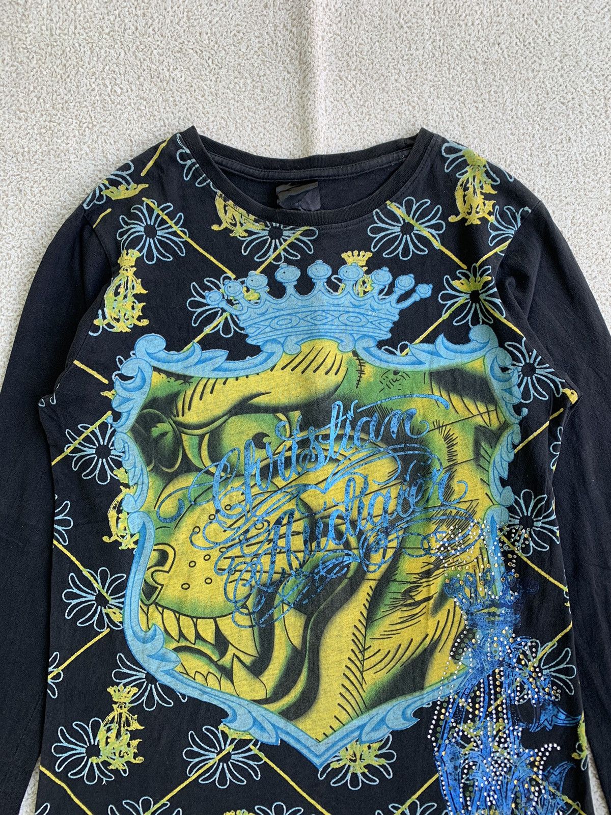 Christian Audigier × Ed Hardy × Vintage Vtg Christian audiger full print long sleeve t shirt Size US M / EU 48-50 / 2 - 3 Thumbnail