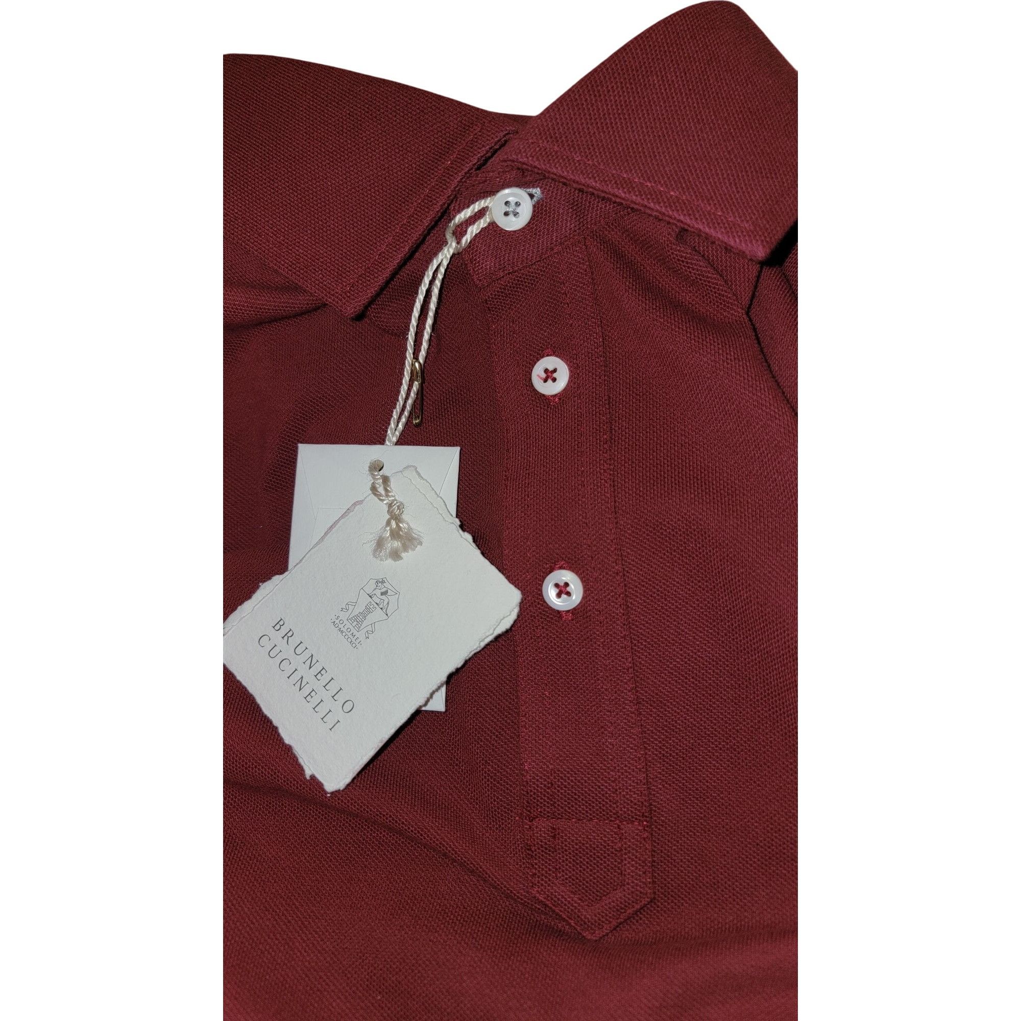 Brunello Cucinelli Brunello Cucinelli Burgundy Polo EU 48 NWT 100% Cotton Size US M / EU 48-50 / 2 - 4 Thumbnail
