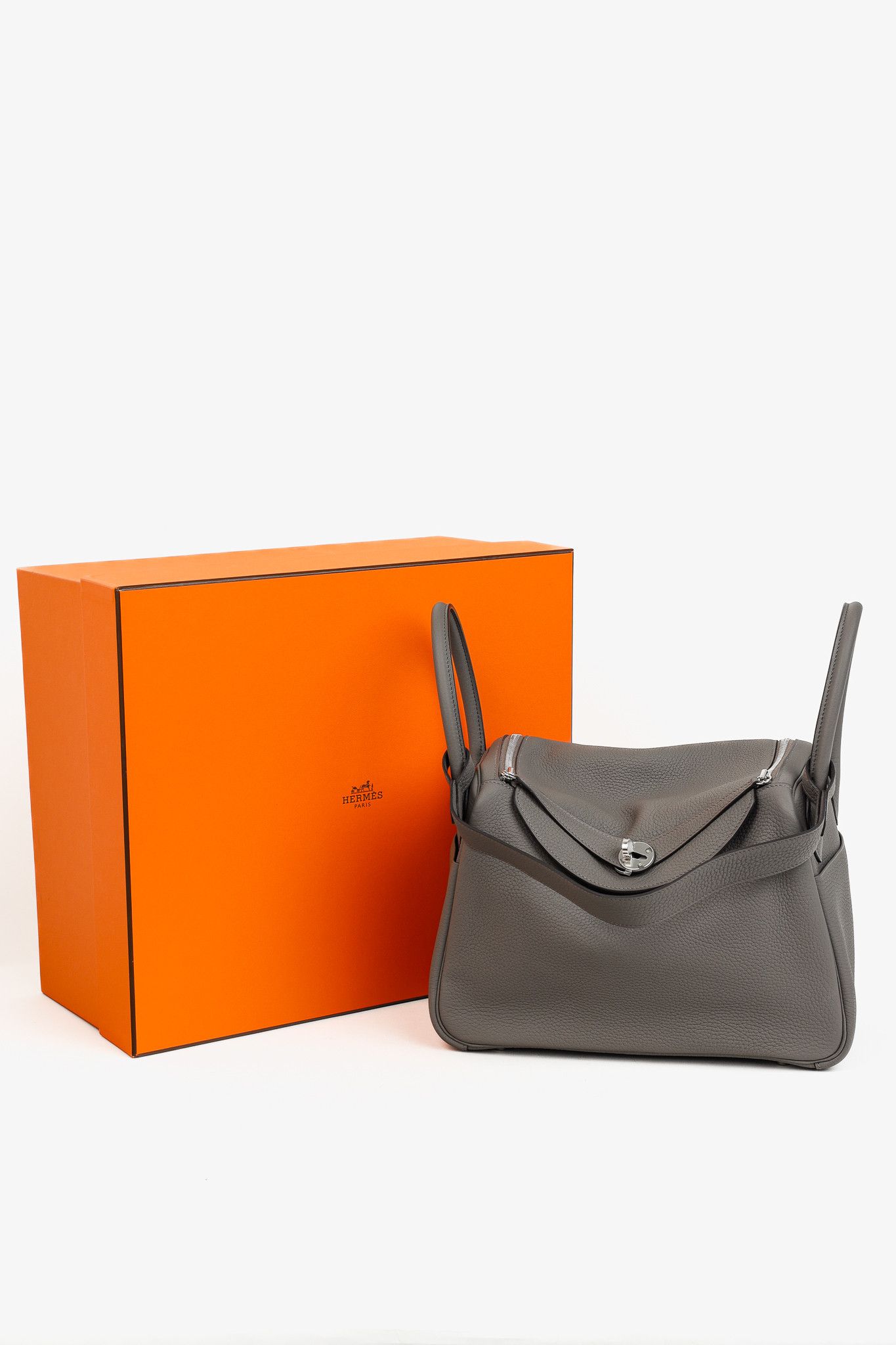 Hermes Hermes Lindy 30 Gris Etain Taurillon PHW Shoulder Bag Size ONE SIZE - 17 Thumbnail