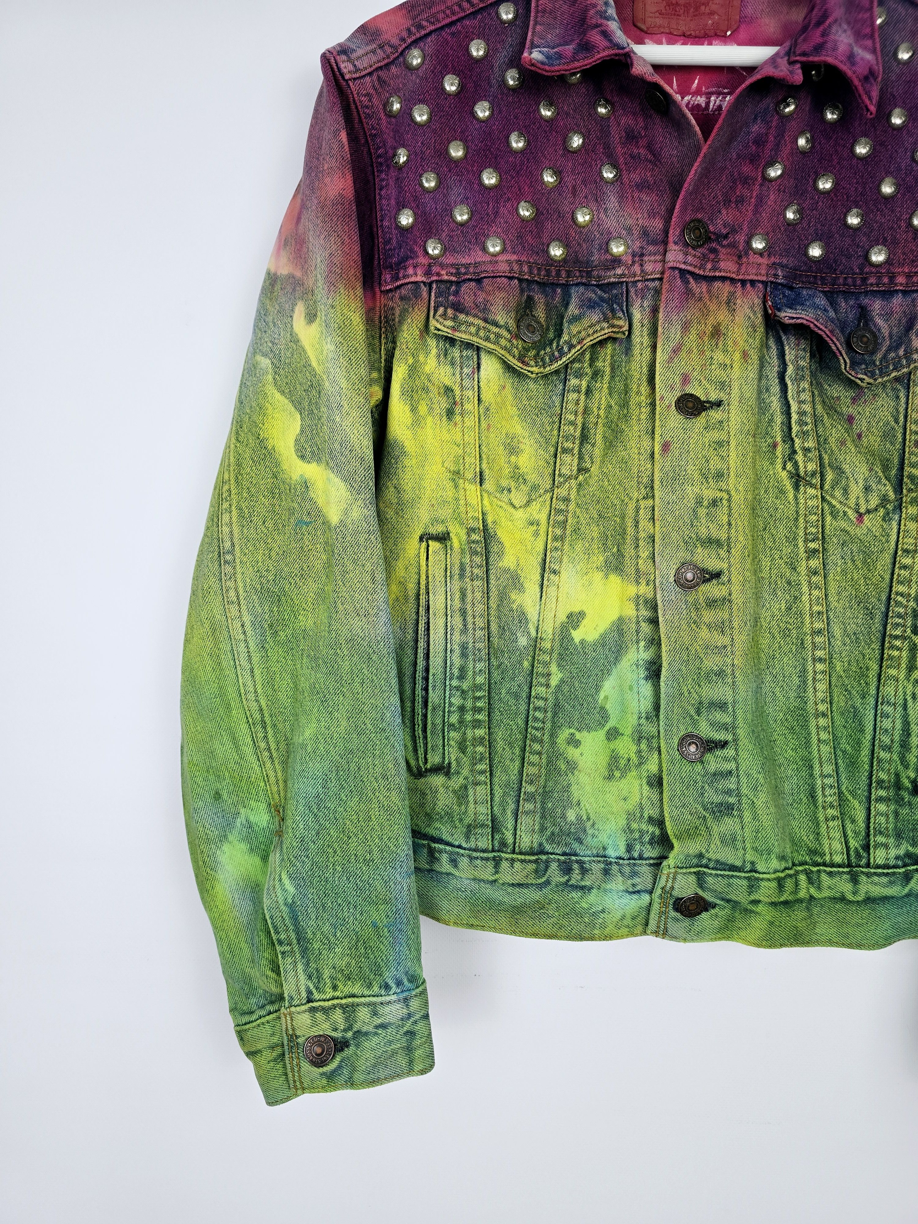 Levi's × Levi's Vintage Clothing Vintage Levi's Tie-Dye Studded Denim Jacket - Made in USA Size L / US 10 / IT 46 - 3 Thumbnail
