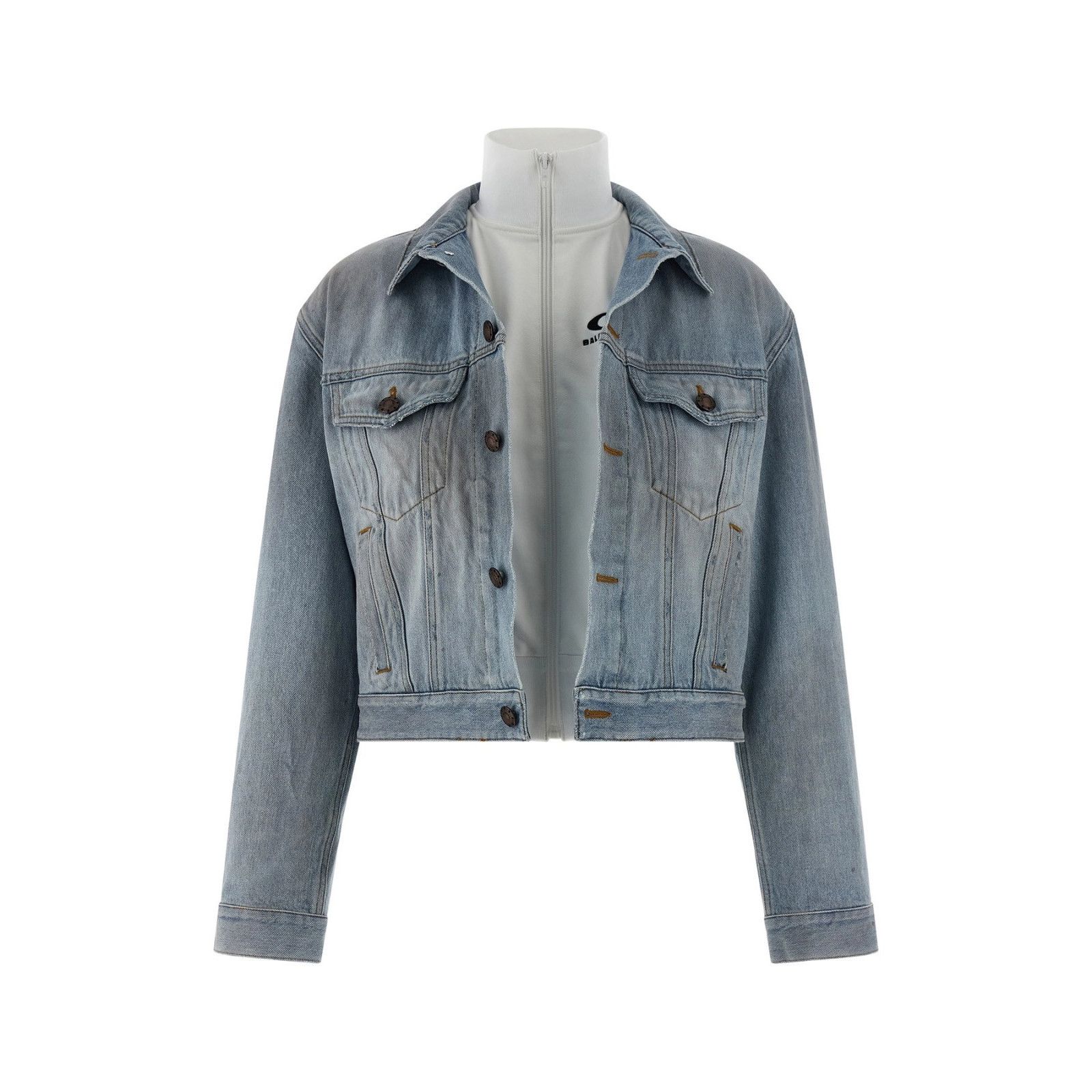 Balenciaga BALENCIAGA Blue Double Layer Denim Jacket New & Authentic (W Size M / US 6-8 / IT 42-44 - 1 Thumbnail