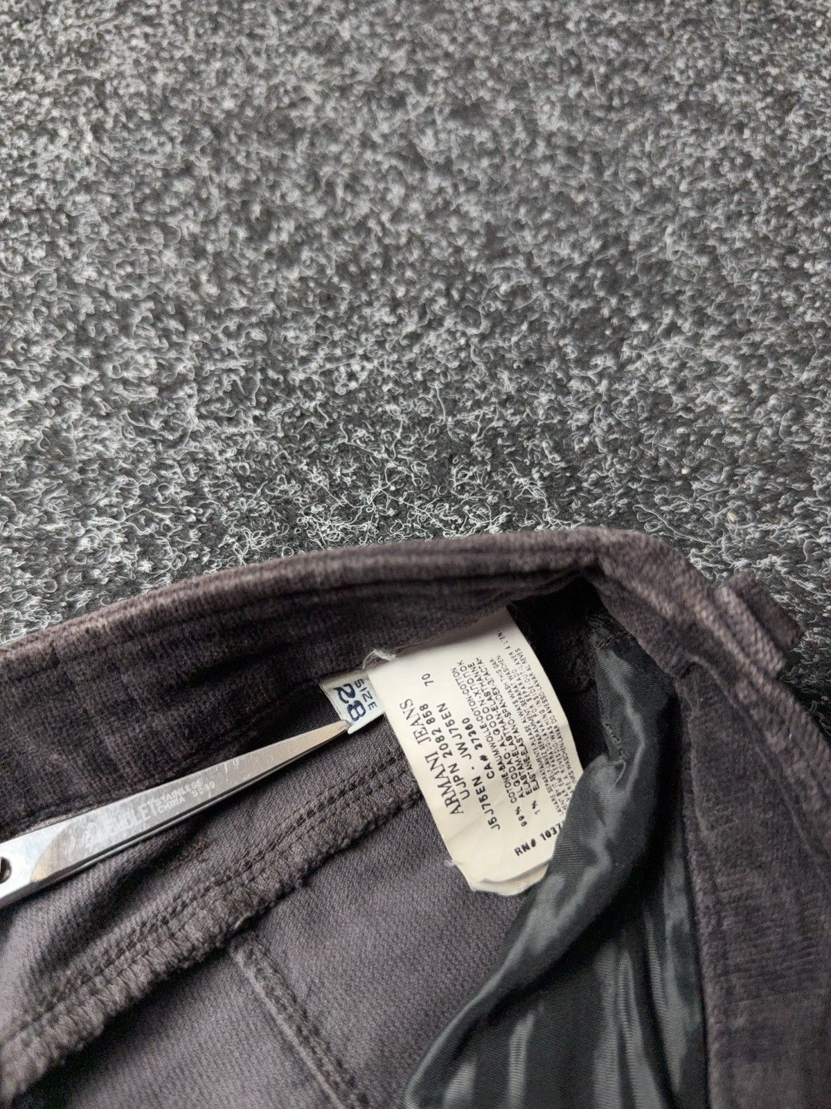 Armani Luxury 00s Armani Jeans AJ Velour Pants Brown Straight Y2K Size 28" / US 6 / IT 42 - 12 Thumbnail