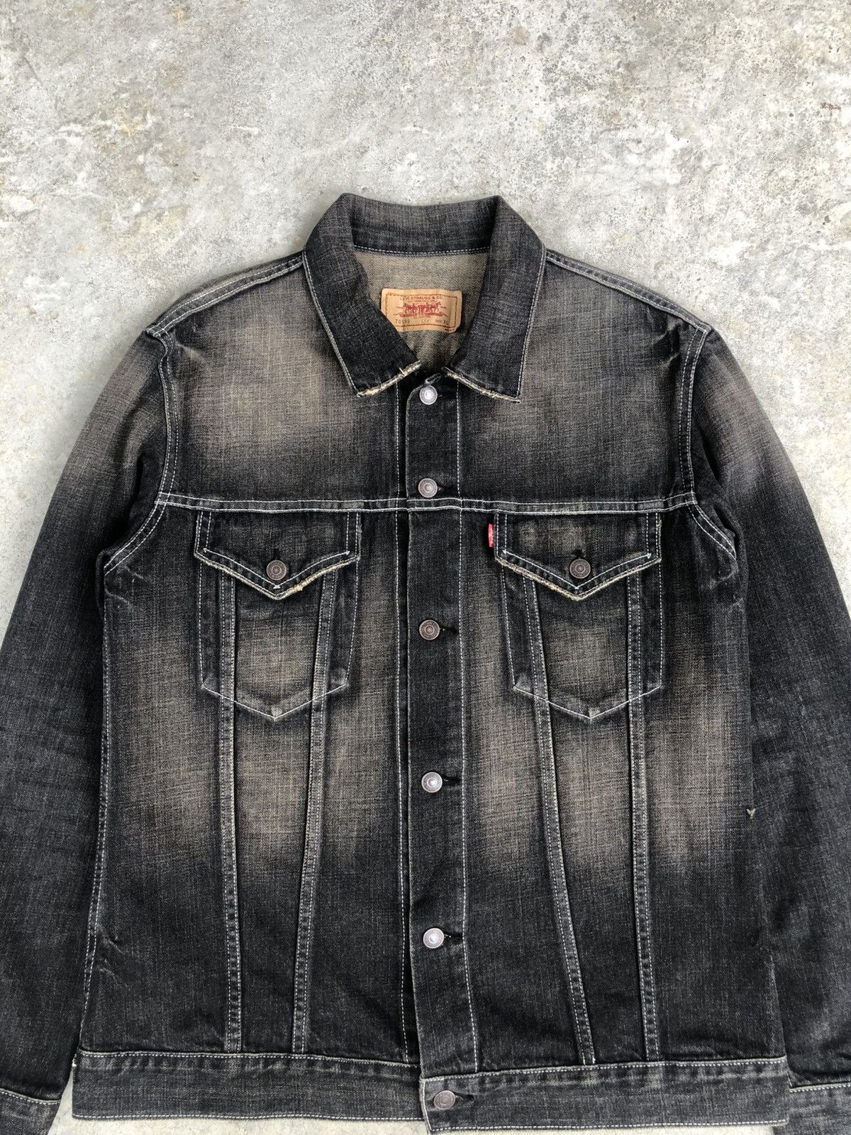 Levi's Y2k Levi’s Denim Jacket Mud Wash Distressed Size US L / EU 52-54 / 3 - 3 Thumbnail