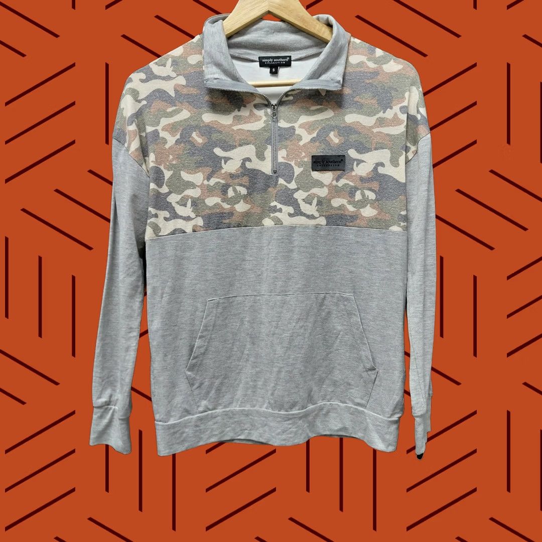 Vintage Simply Southern COLLECTION Camo Sequin Sweatshirt Long Sleeve Pullover S Womens Gray Size S / US 4 / IT 40 - 1 Thumbnail