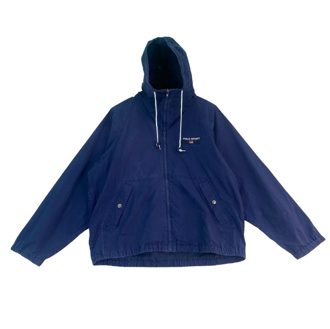 Polo Ralph Lauren × Vintage Vtg 90s Polo Sport us flag small logo hooded jacket Size US S / EU 44-46 / 1 - 1 Thumbnail