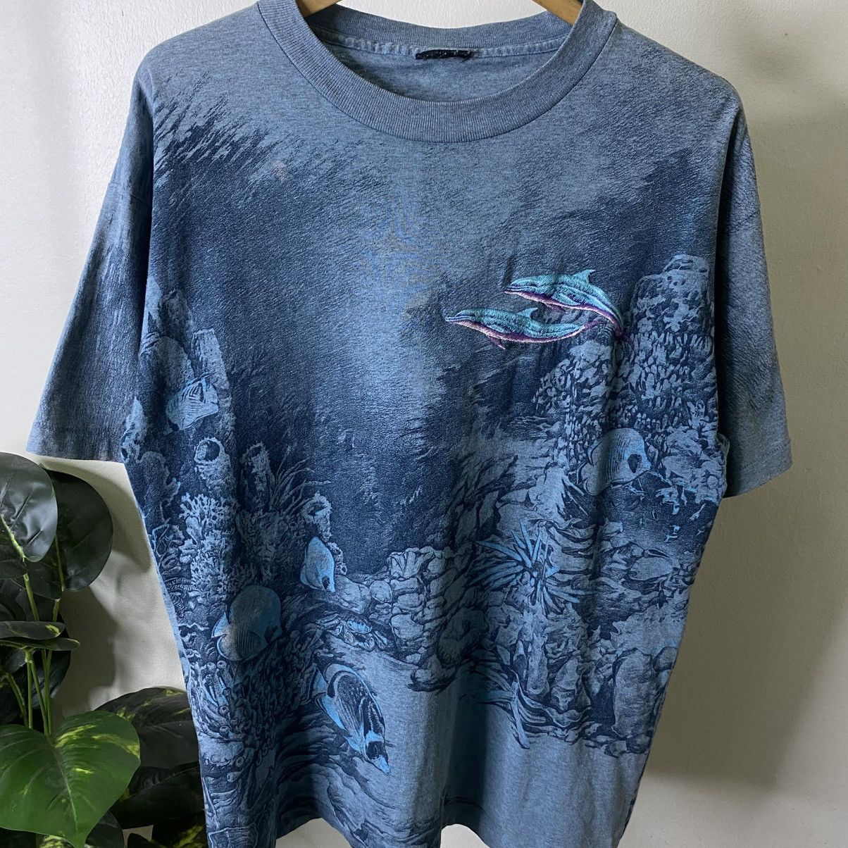Habitat Vintage 1990s Marines Habitat AllOverPrint T Shirt Size US L / EU 52-54 / 3 - 2 Thumbnail