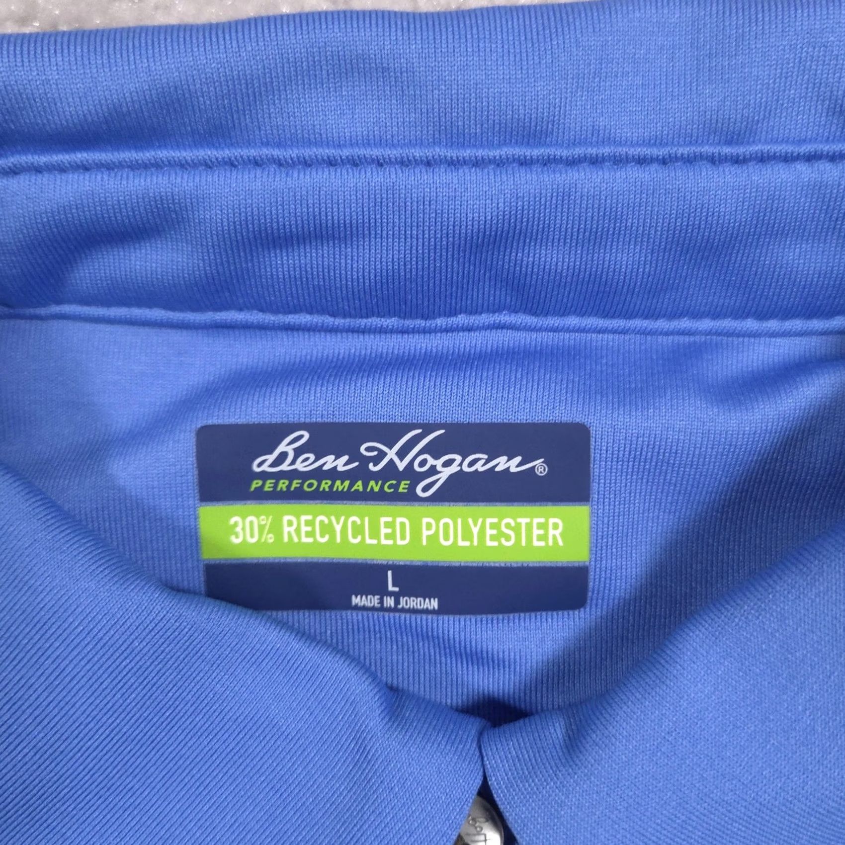 Hogan Ben Hogan Polo Shirt Mens L Blue Striped Performance Golf Recycled Polyester Size US L / EU 52-54 / 3 - 6 Thumbnail