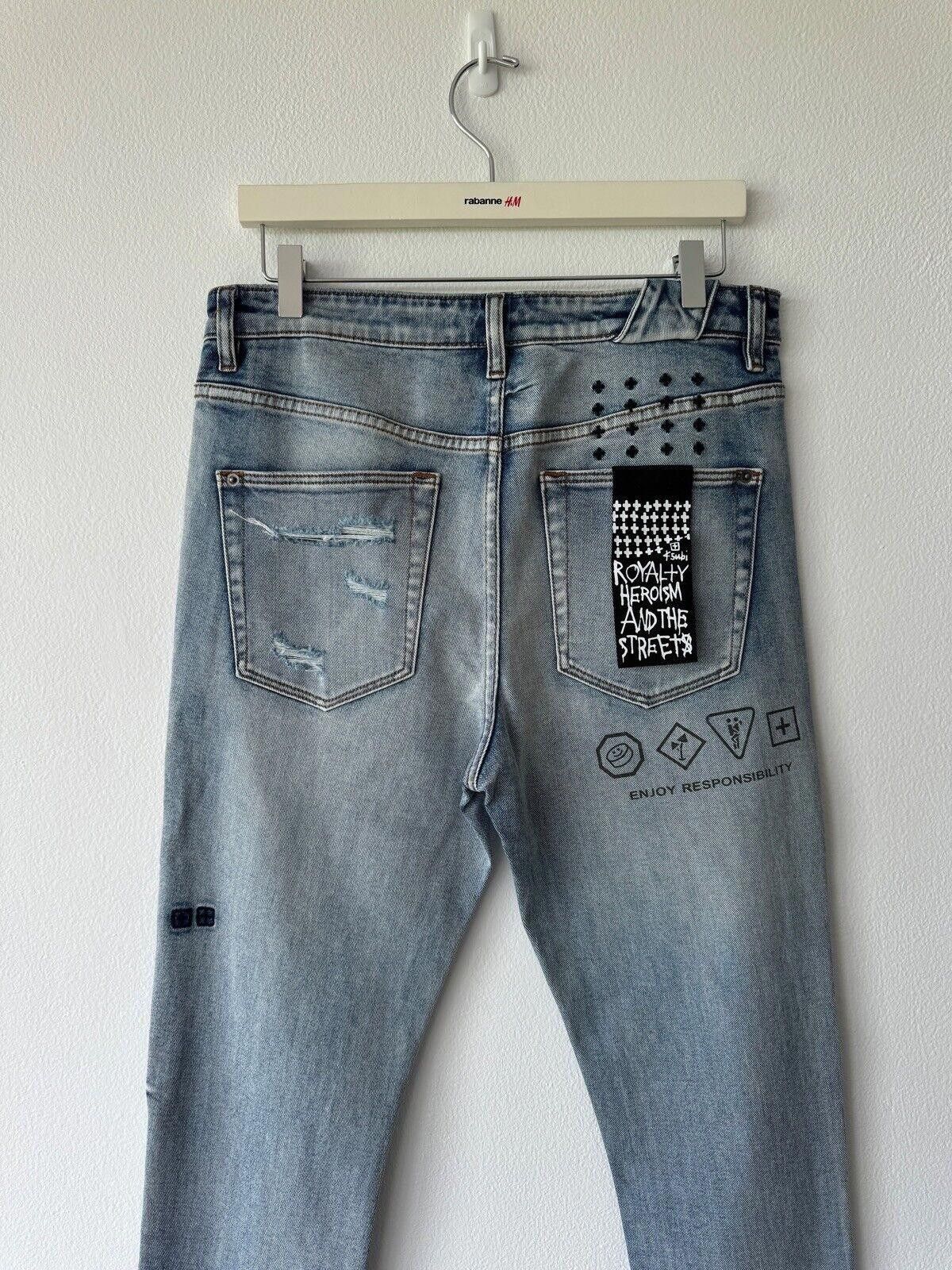Ksubi new Ksubi mens denim jean chitch slim 32 blue enjoy trashed Size US 32 / EU 48 - 6 Thumbnail