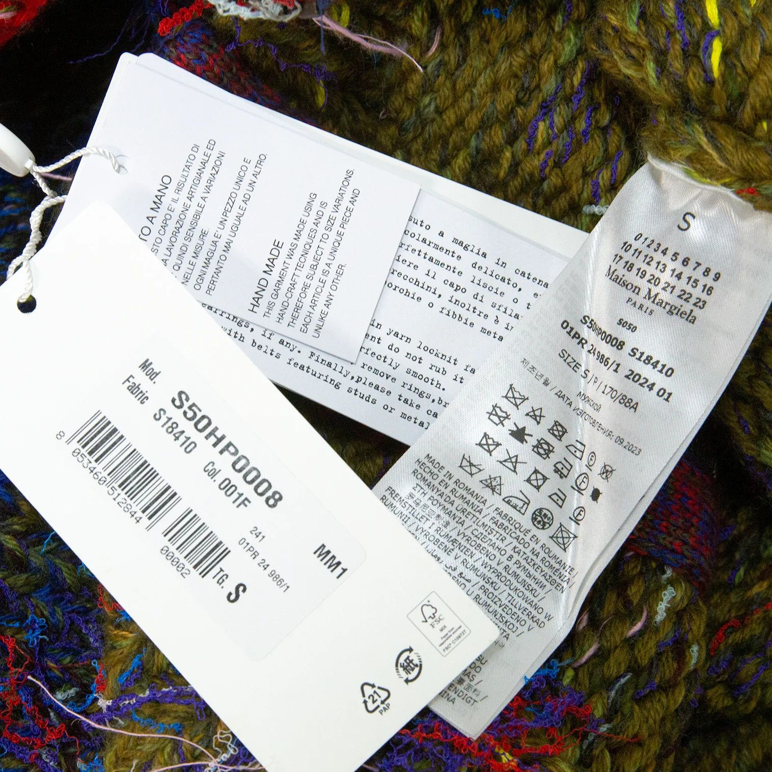 Maison Margiela Multicolor Handmade Knit Cardigan Size S Size US S / EU 44-46 / 1 - 11 Thumbnail