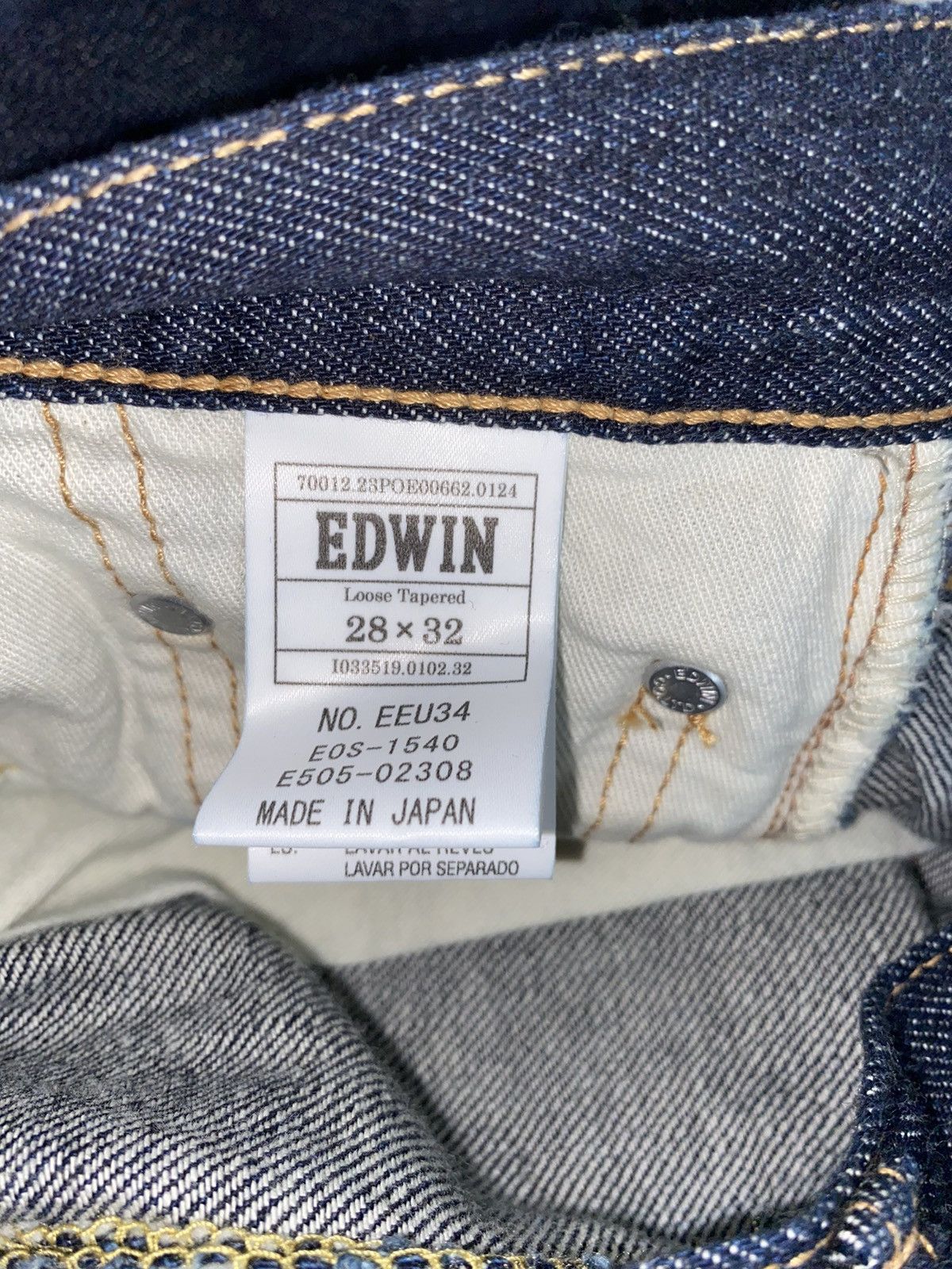 Edwin EDWIN Jeans LOOSE TAPERED 13OZ - PURE INDIGO KAIHARA 28x32 Size US 28 / EU 44 - 10 Thumbnail
