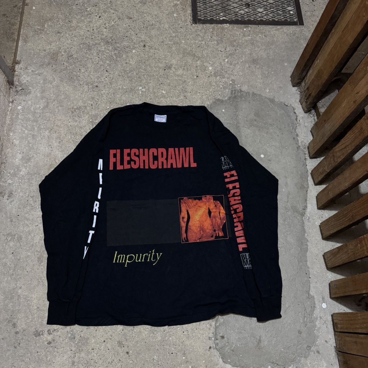 Band Tees × Vintage Vintage rare Fleshcrawl 1994 Impurity longsleeve Size US L / EU 52-54 / 3 - 1 Thumbnail