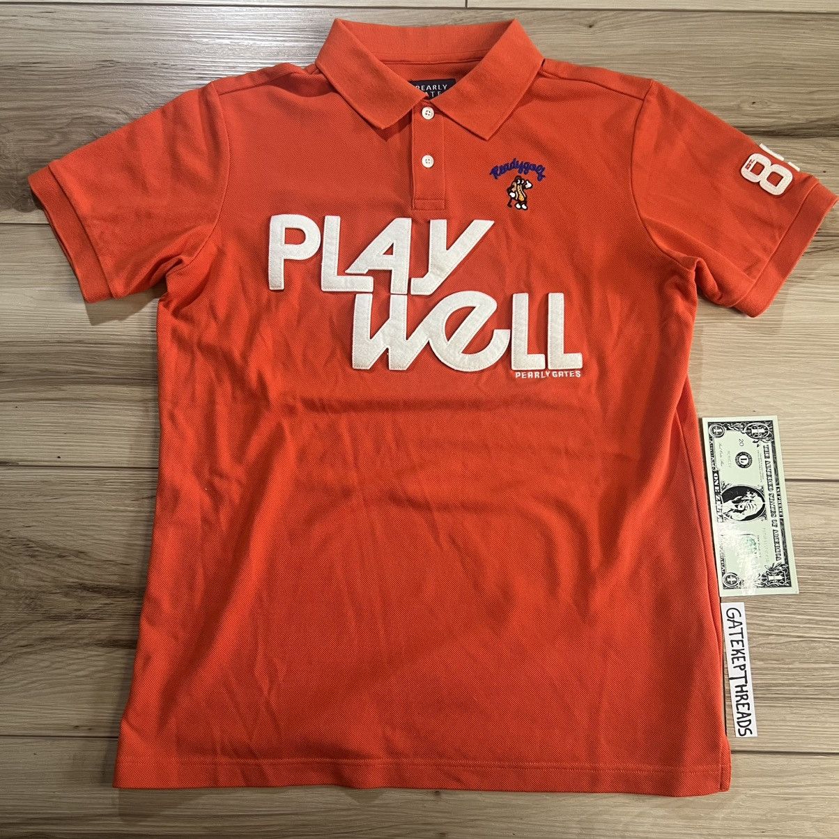Other Pearly Gates Japan Golf Polo Shirt Orange “Play Well” Size US S / EU 44-46 / 1 - 1 Thumbnail