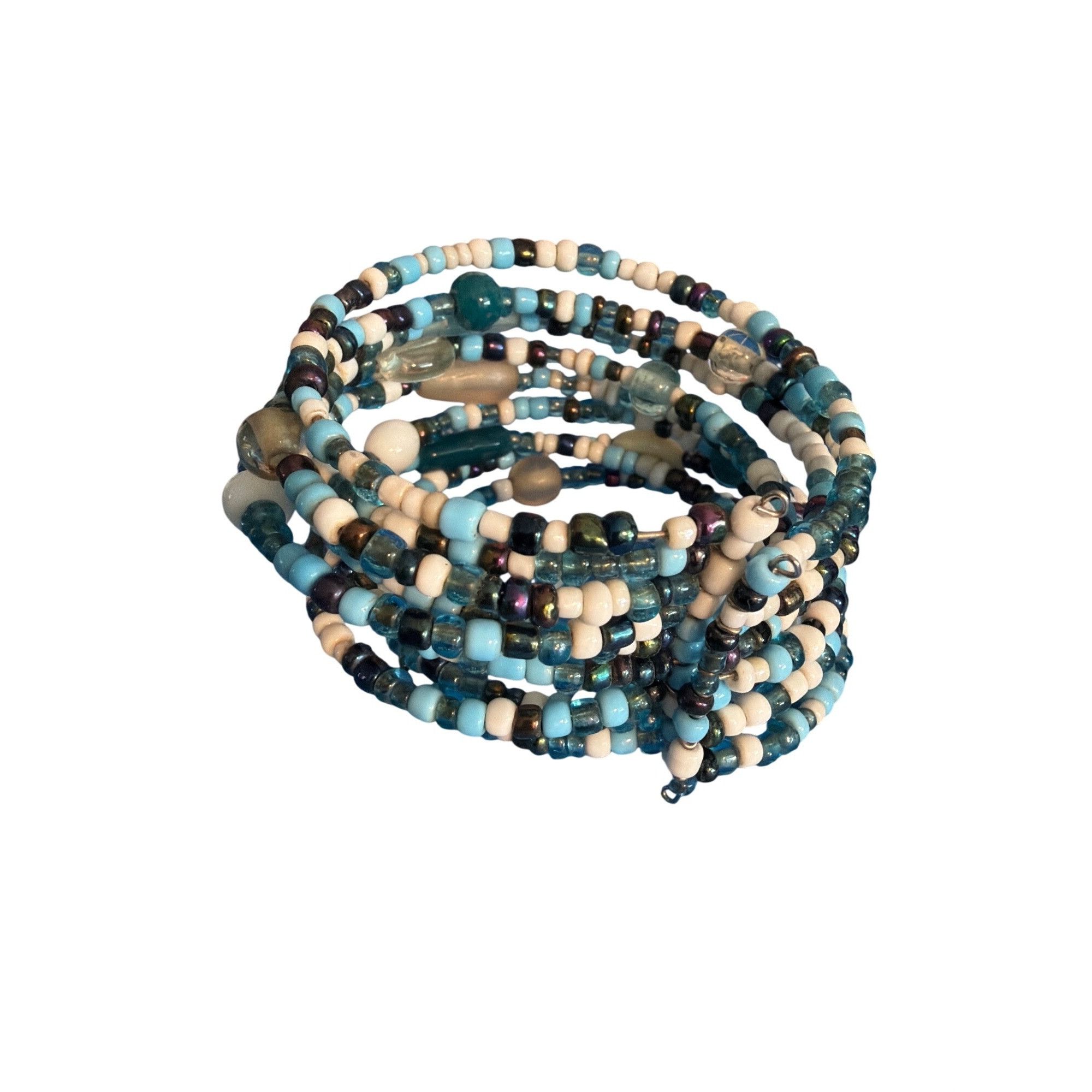 Other Memory Wire Multi Strand Cuff Bracelet Acrylic Glass Beads B Size ONE SIZE - 2 Thumbnail