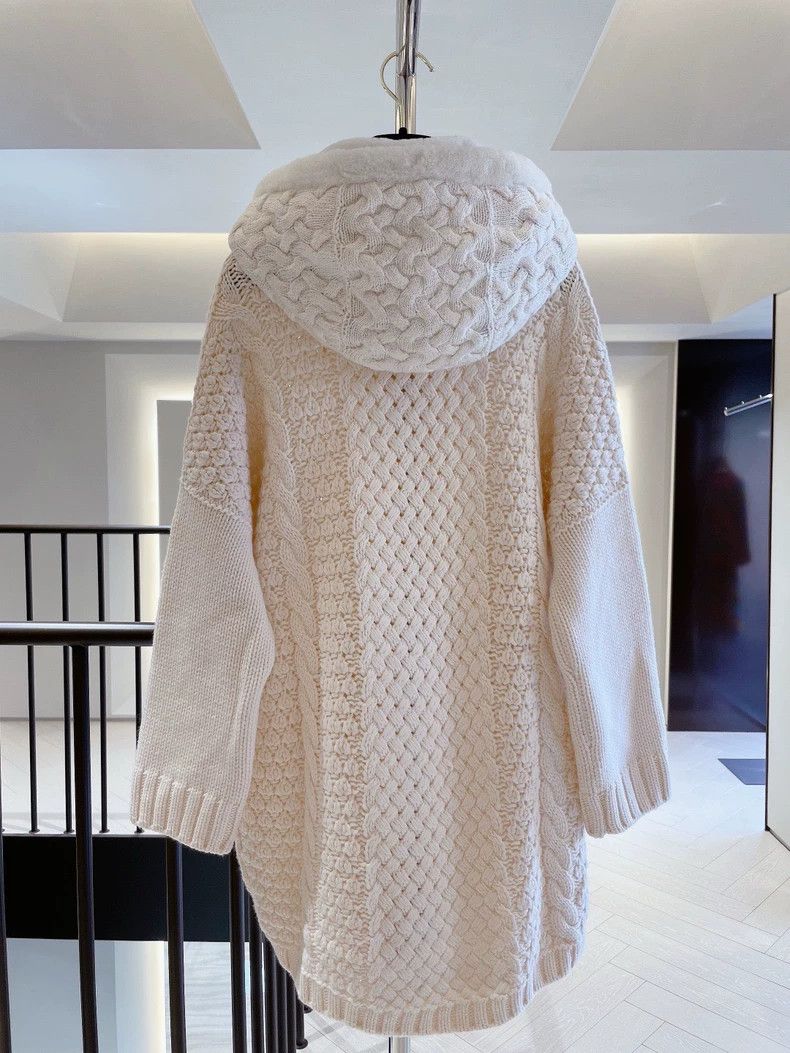 Loro Piana LORO PIANA White cashmere knit cap jacket Size S / US 4 / IT 40 - 2 Thumbnail