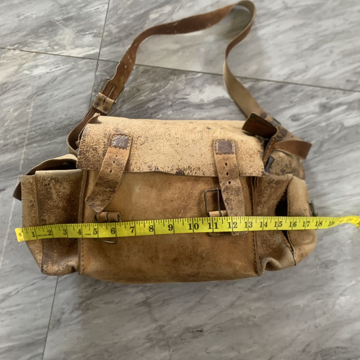 Genuine Leather Thrashed Vintage Genuine Leather Bag Size ONE SIZE - 10 Thumbnail