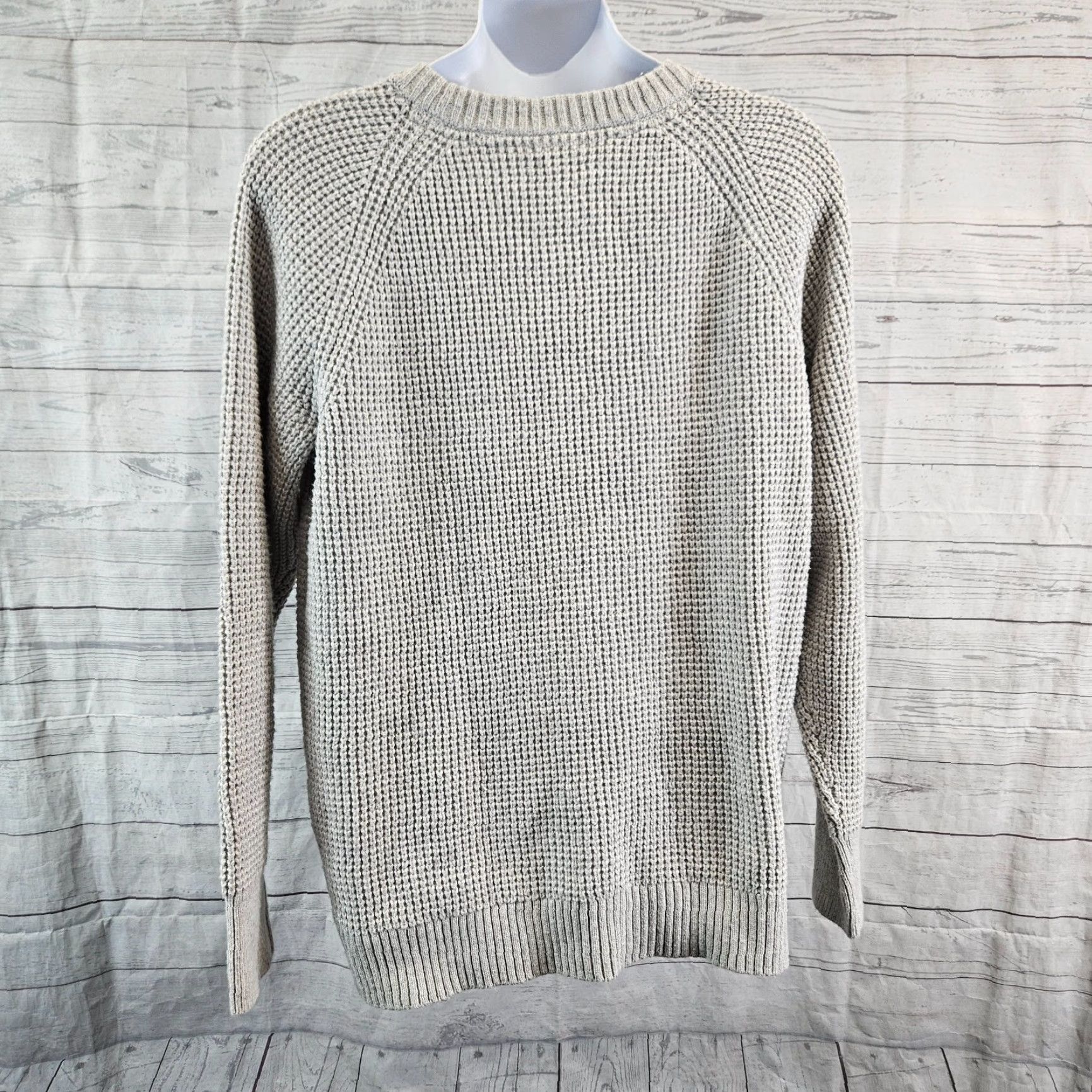 Market Market & Spruce Womens Crew Neck Waffle Stitch Sweater Sz 3X Gray Shirt Pullover Womens 3X Gray Size XXL / US 16-18 / IT 52-54 - 4 Thumbnail