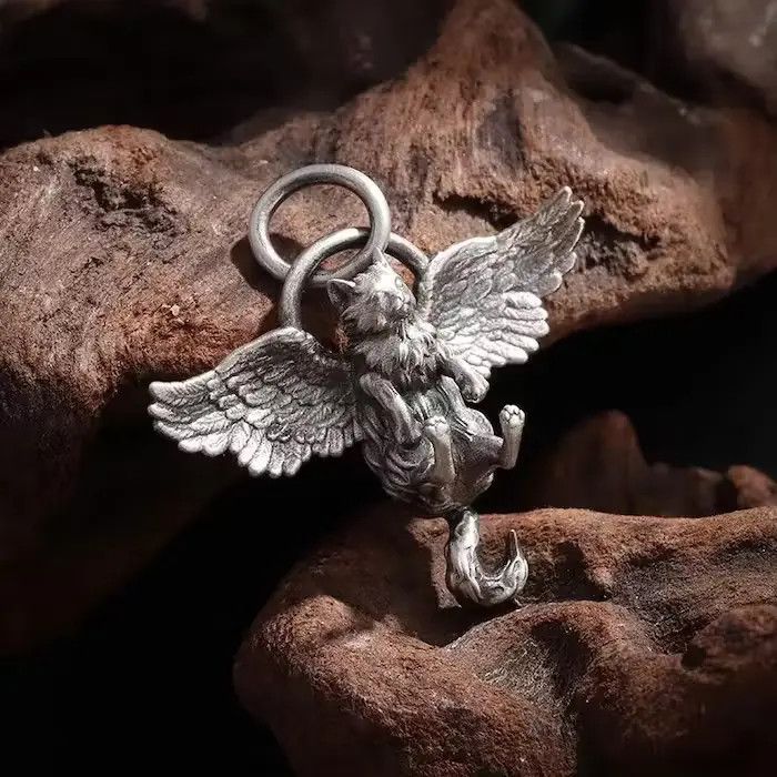 Jewelry Cat Wings Pendant Necklace Size ONE SIZE - 4 Thumbnail