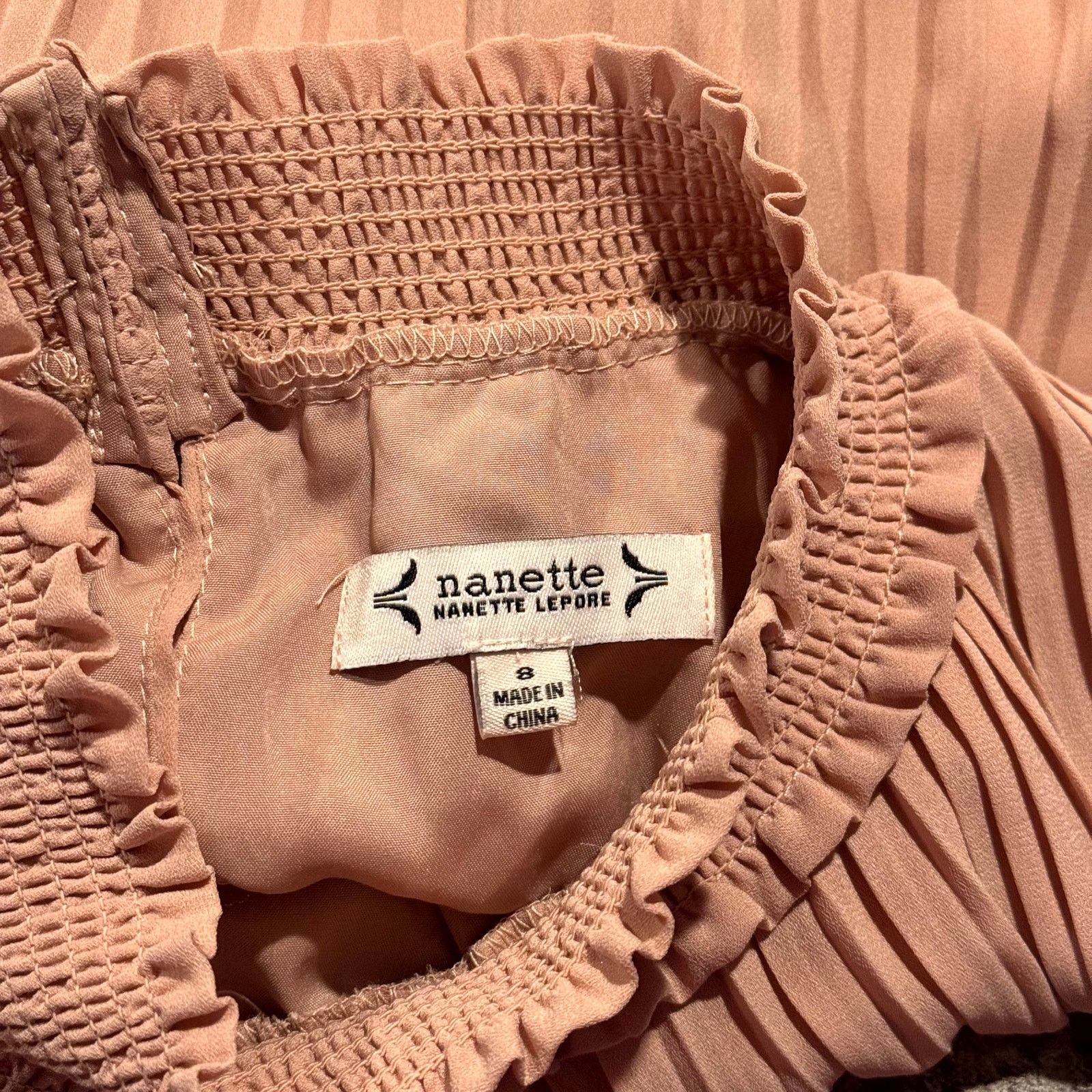 Nanette Lepore NWT Nanette Lepore Maxi Dress Pleated Smock High Neck Pink 8 Size M / US 6-8 / IT 42-44 - 3 Thumbnail