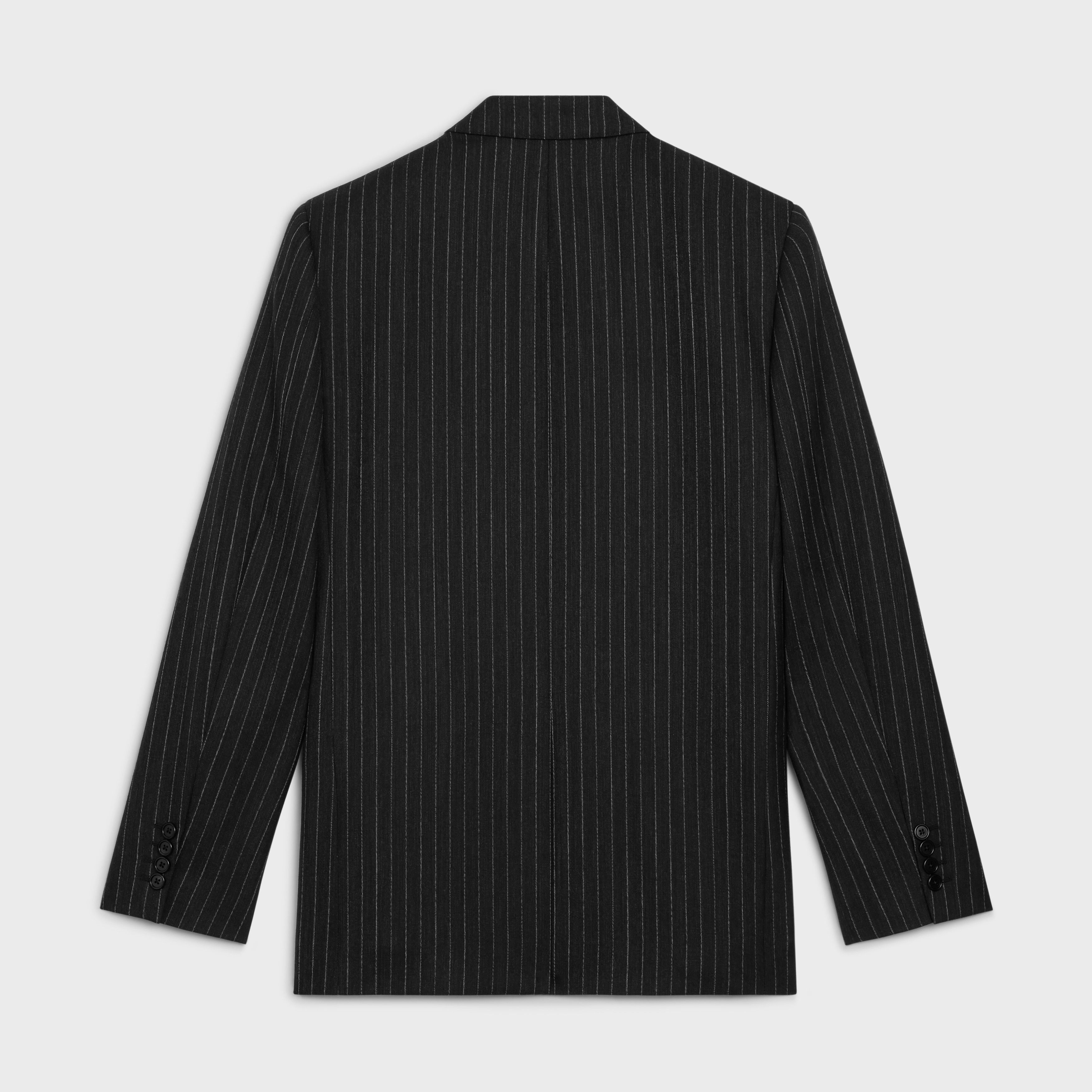 Celine o1w1db11124 Striped-Wool Rectangle Jacket in Black Size US M / EU 48-50 / 2 - 2 Thumbnail