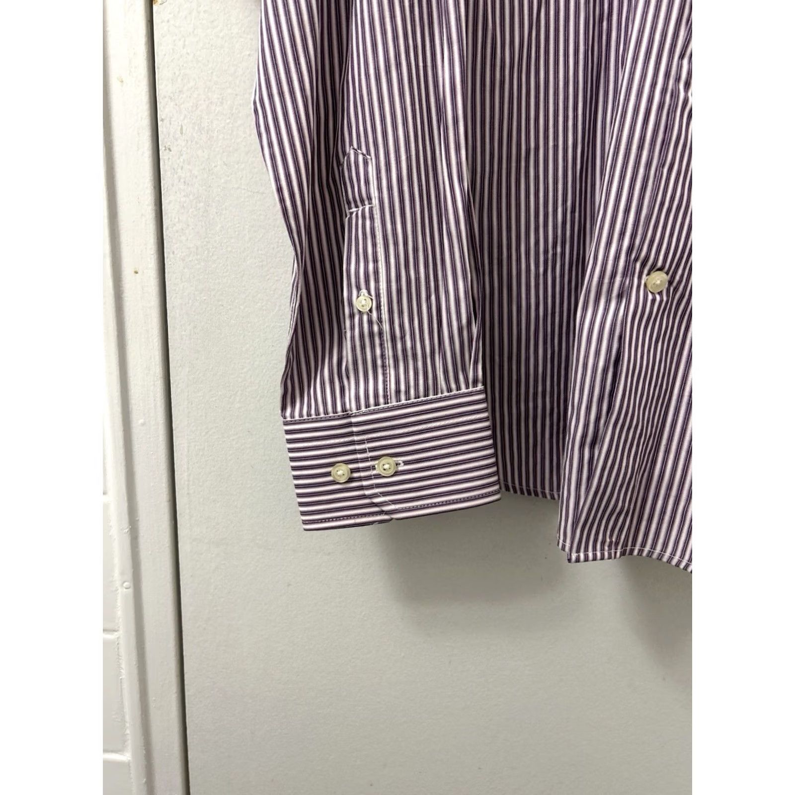 Express VINTAGE? No. Express Dress Shirt Mens XL Purple White Striped Extra Slim Button Up Long Sleeve Size US XL / EU 56 / 4 - 6 Thumbnail