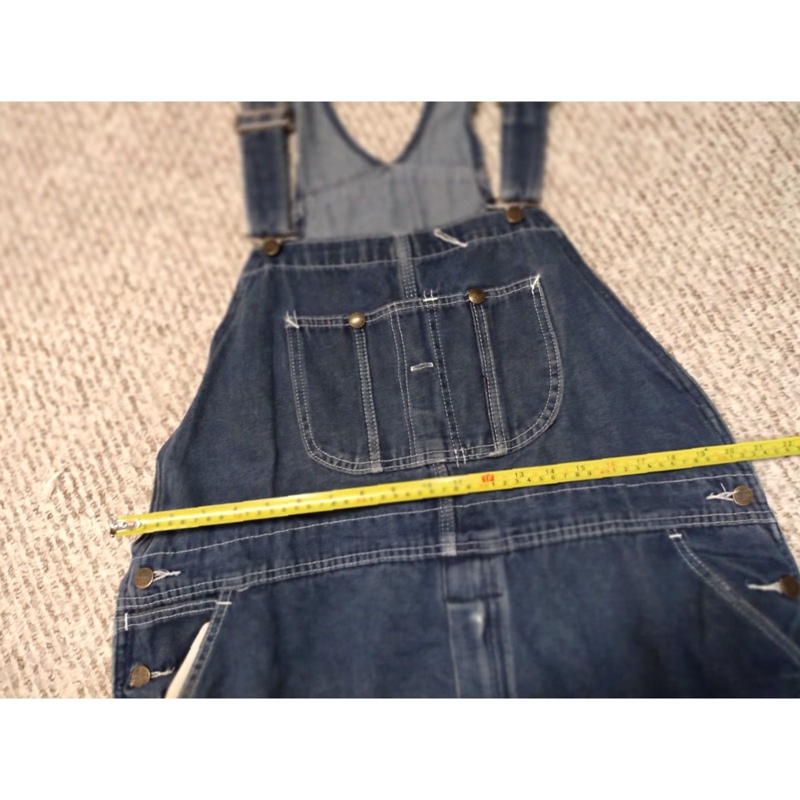 Sears VINTAGE Roebucks Bib Overalls Carpenter Denim Men's 40 Blue Cotton Polyester Buckle 90s USA Farmer Pockets Comfort Regular Roebuck & Co. Men Size US 40 / EU 56 - 4 Thumbnail