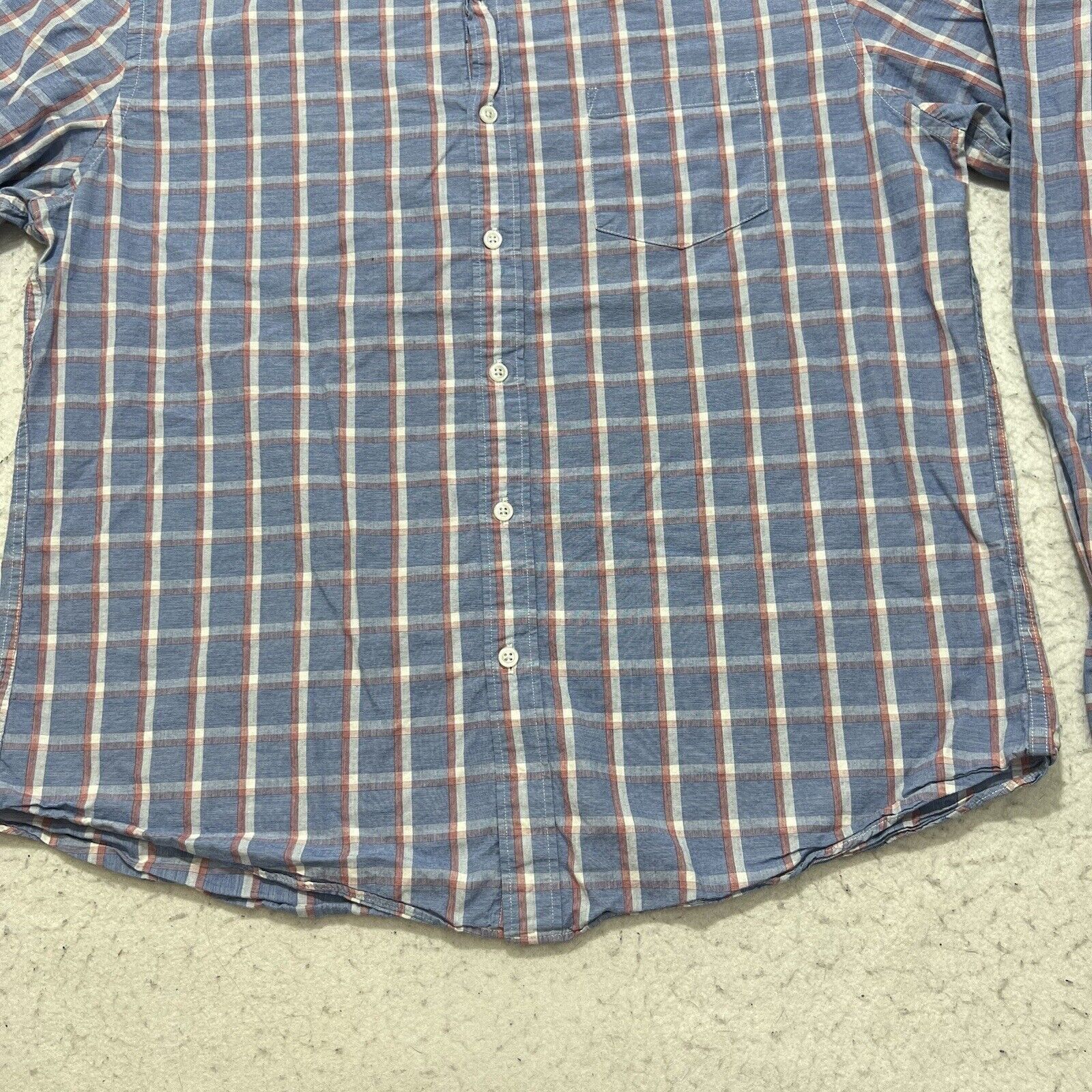 J.Crew J. Crew Blue Red White Plaid Striped Pocket Dress Shirt Size US XL / EU 56 / 4 - 4 Thumbnail