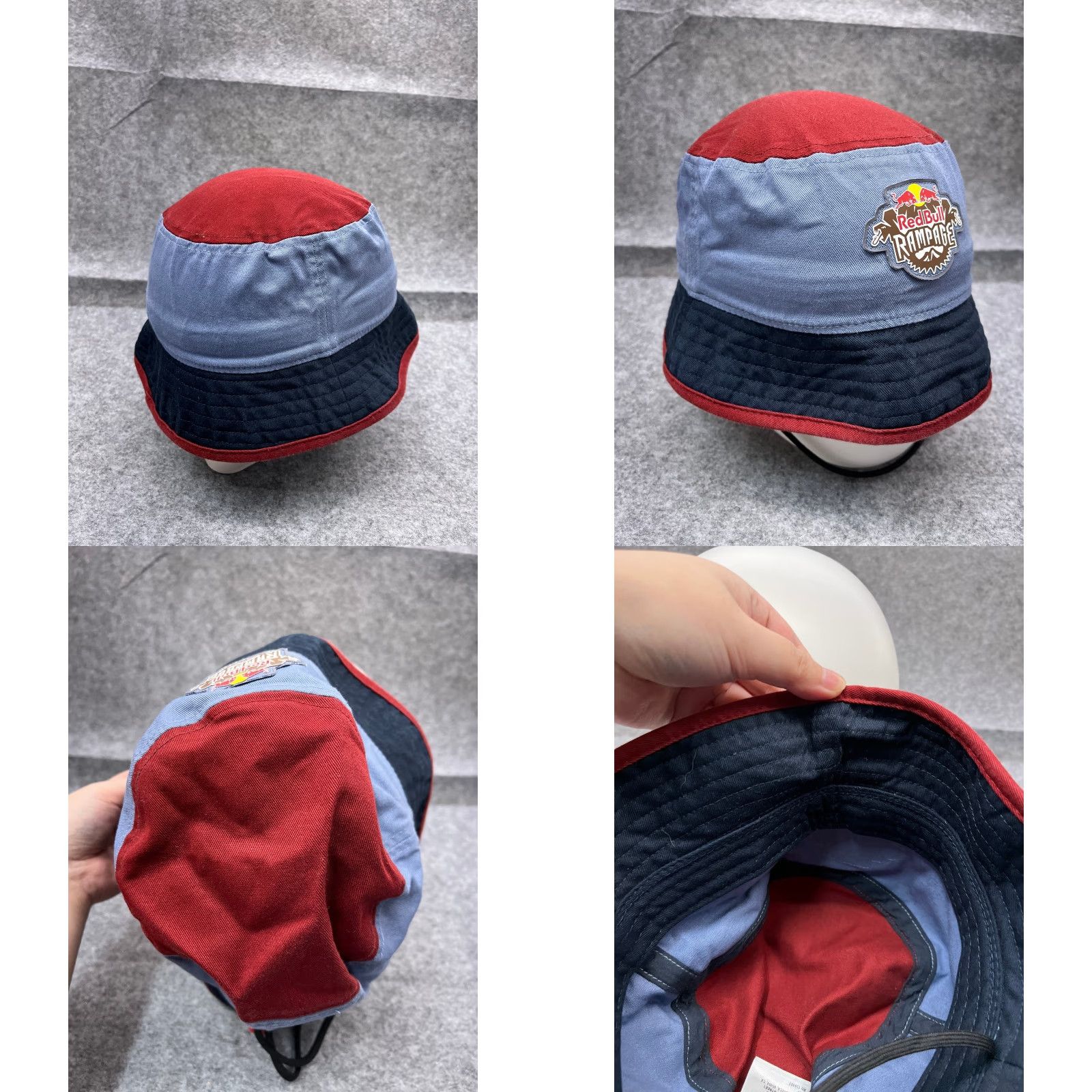 Vintage VINTAGE Red Bull Bucket Hat Unisex Adults One Size Blue Cotton Outdoor Beach Travel Logo 90s Size ONE SIZE - 8 Thumbnail