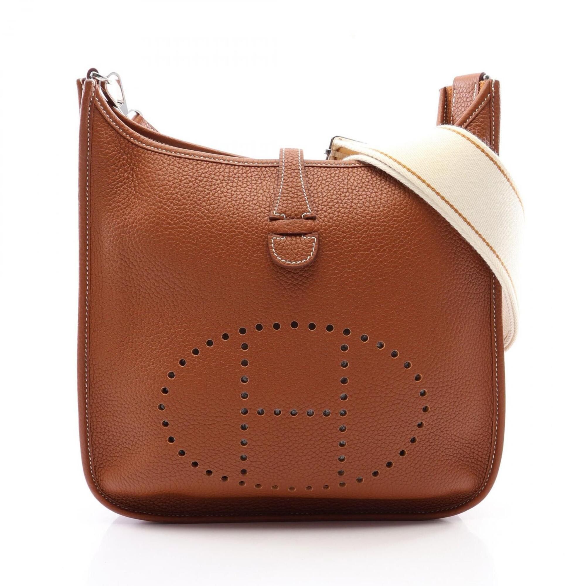 Hermes Hermes Evelyne 3 Trois PM Gold Shoulder Bag/Handbag, Taurillon Clemence Leather, Women's, Brown Tones Size ONE SIZE - 1 Thumbnail