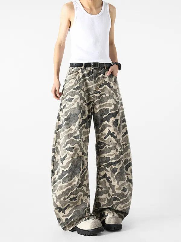 Japanese Brand Retro loose patchwork camouflage jeans Size US 32 / EU 48 - 3 Thumbnail